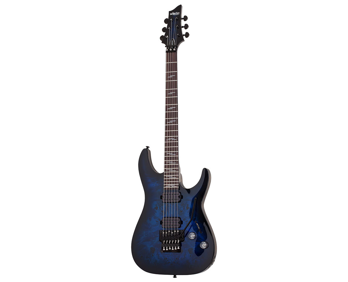 Schecter Omen Elite-6 FR Electric Guitar – See Thru Blue Burst
