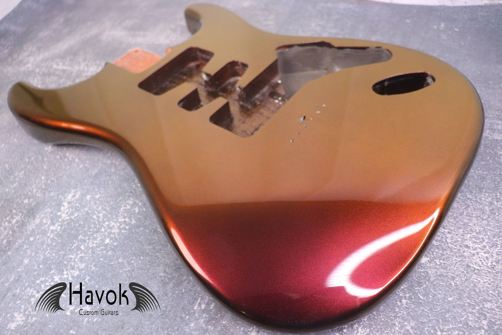 Hard Tail Nebula Chameleon 2pc Alder Guitar S type, Custom Guitar Body,