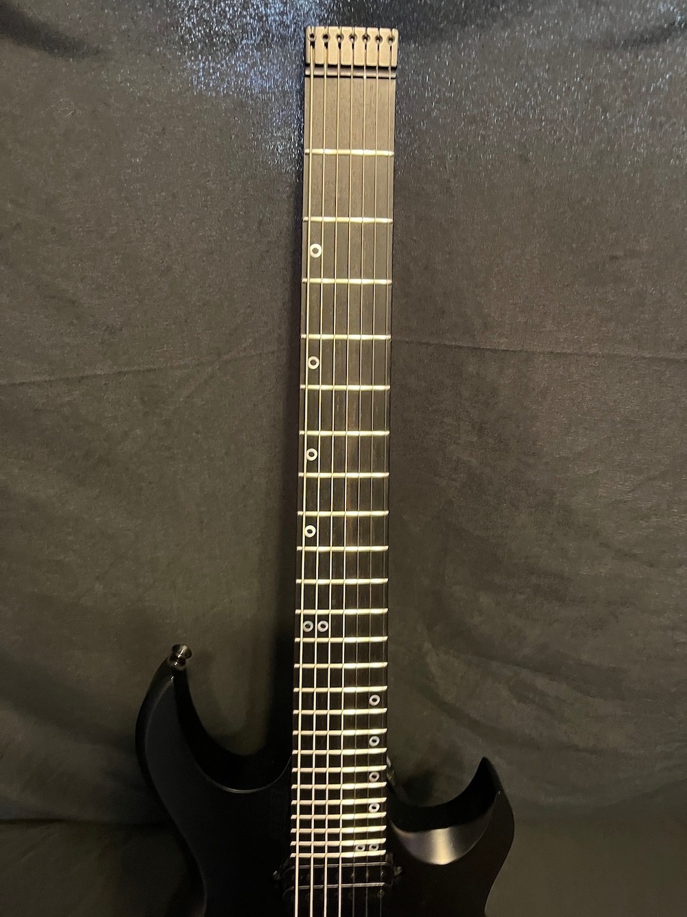 Kiesel Vader 7-String Headless Guitar in Black-Swamp Ash W/Extra Pickup-Case