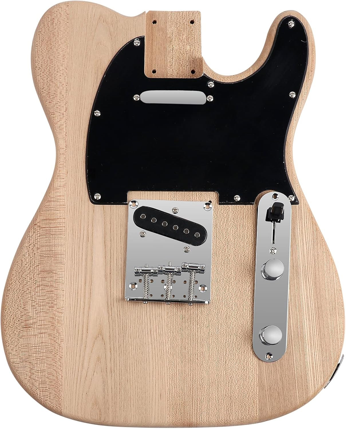 DIY Electric Guitar Kit Beginner Kit 6 String Right Handed with Ash Body Hard Ma