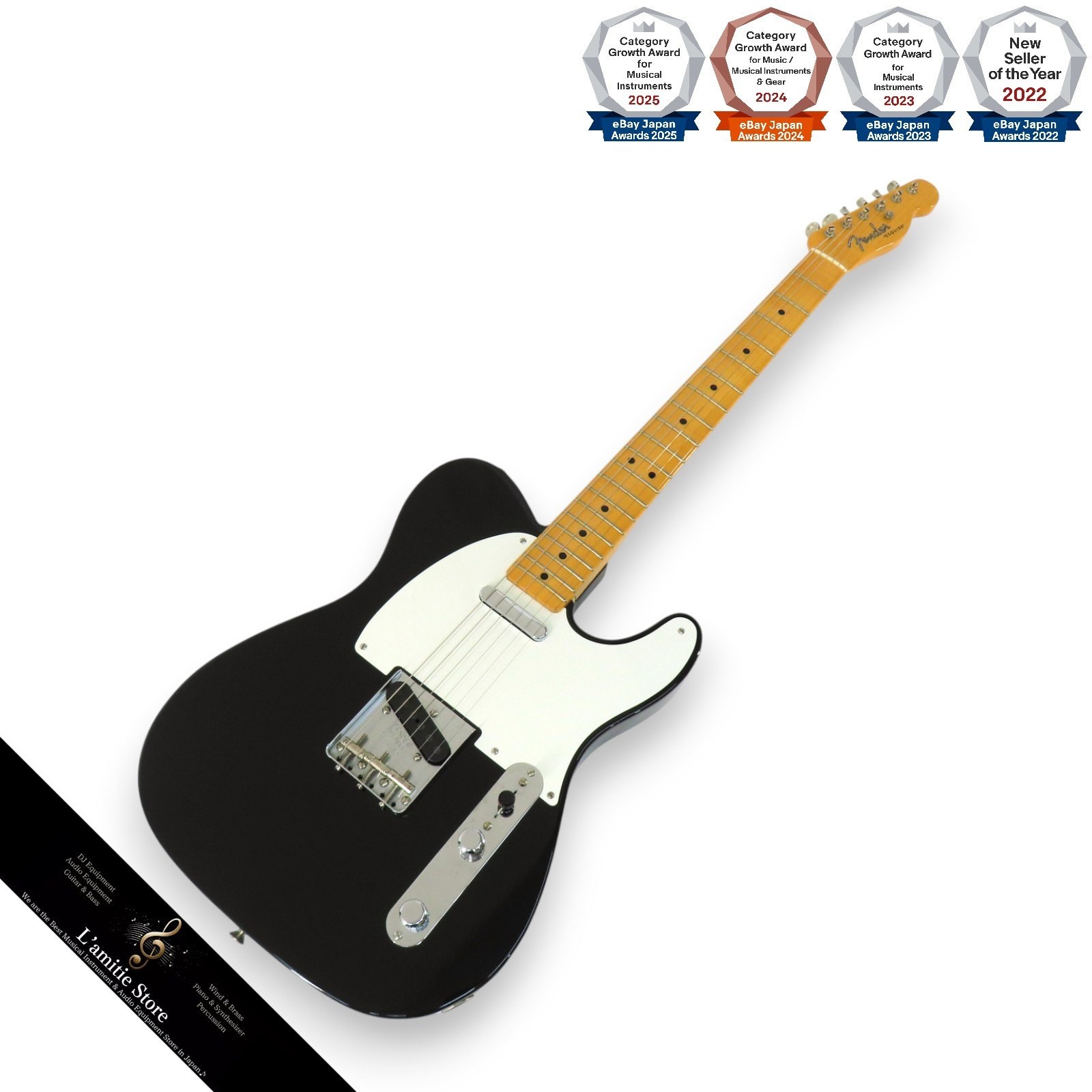 Fender Vintage Custom 1950 Pine Esquire Electric Guitar Black Maple Body