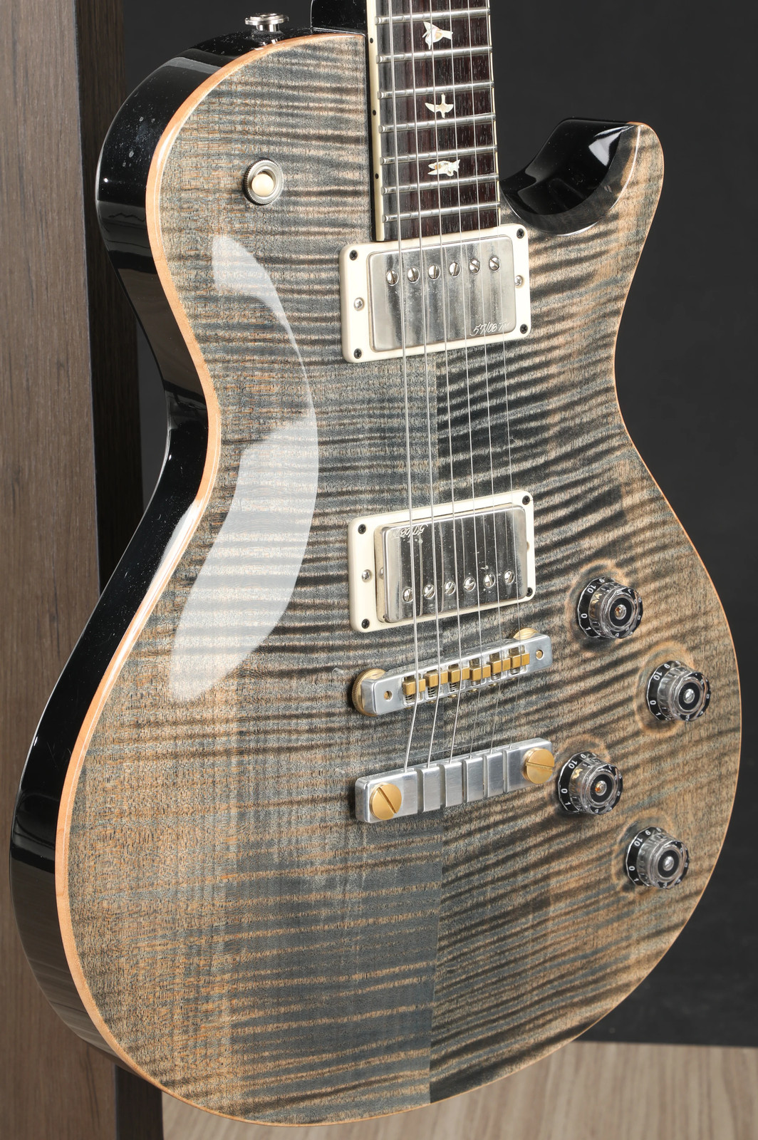 PRS Plek’d PRS Custom 24 10-Top Electric Solidbody Guitar, Charcoal Gray