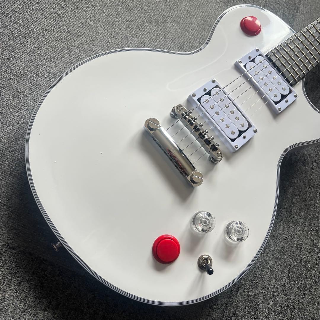 White Les Paul Buckethead Signature Type Kill Switch Guitar USED