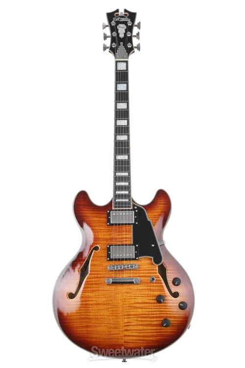 D’Angelico Premier DC Electric Guitar – Dark Iced Tea Burst with Stopbar