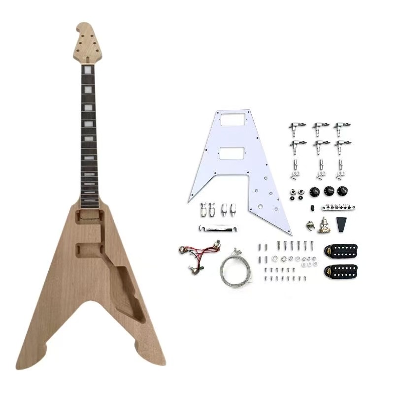 New Electric Guitar Kit Mahogany Wood with Rosewood Fretboard with Hardware Set