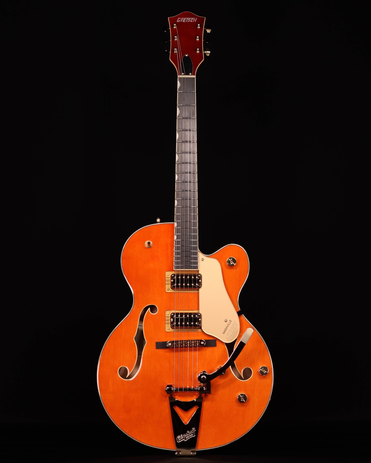 Gretsch Synchromatic Nashville Hollow Body Single-Cut, Ebony FB, 50’s Orange