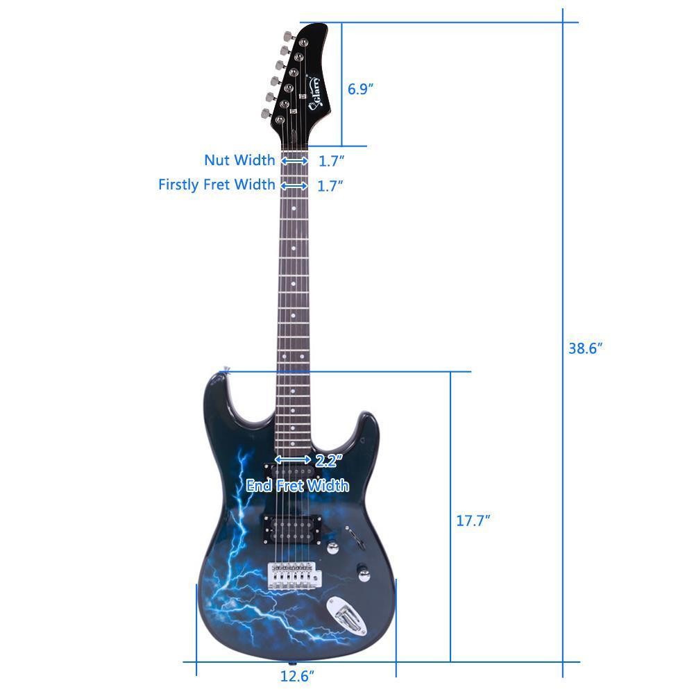 Glarry Electric Guitar GST-E Right Handed 6 Strings with Bag