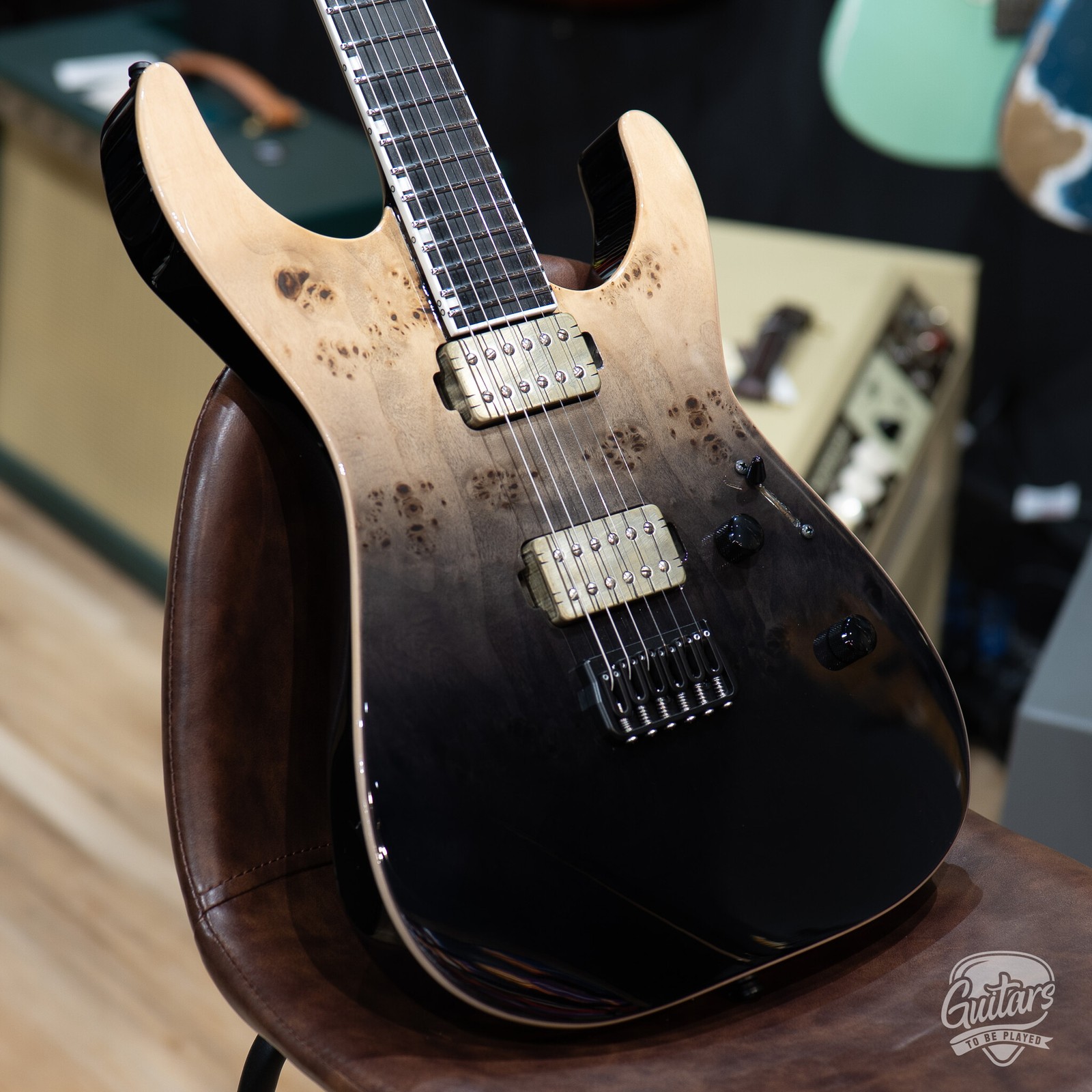 ESP E-II M-II HT Neck Thru Guitar w/ Case – Black Natural Fade (B-stock)