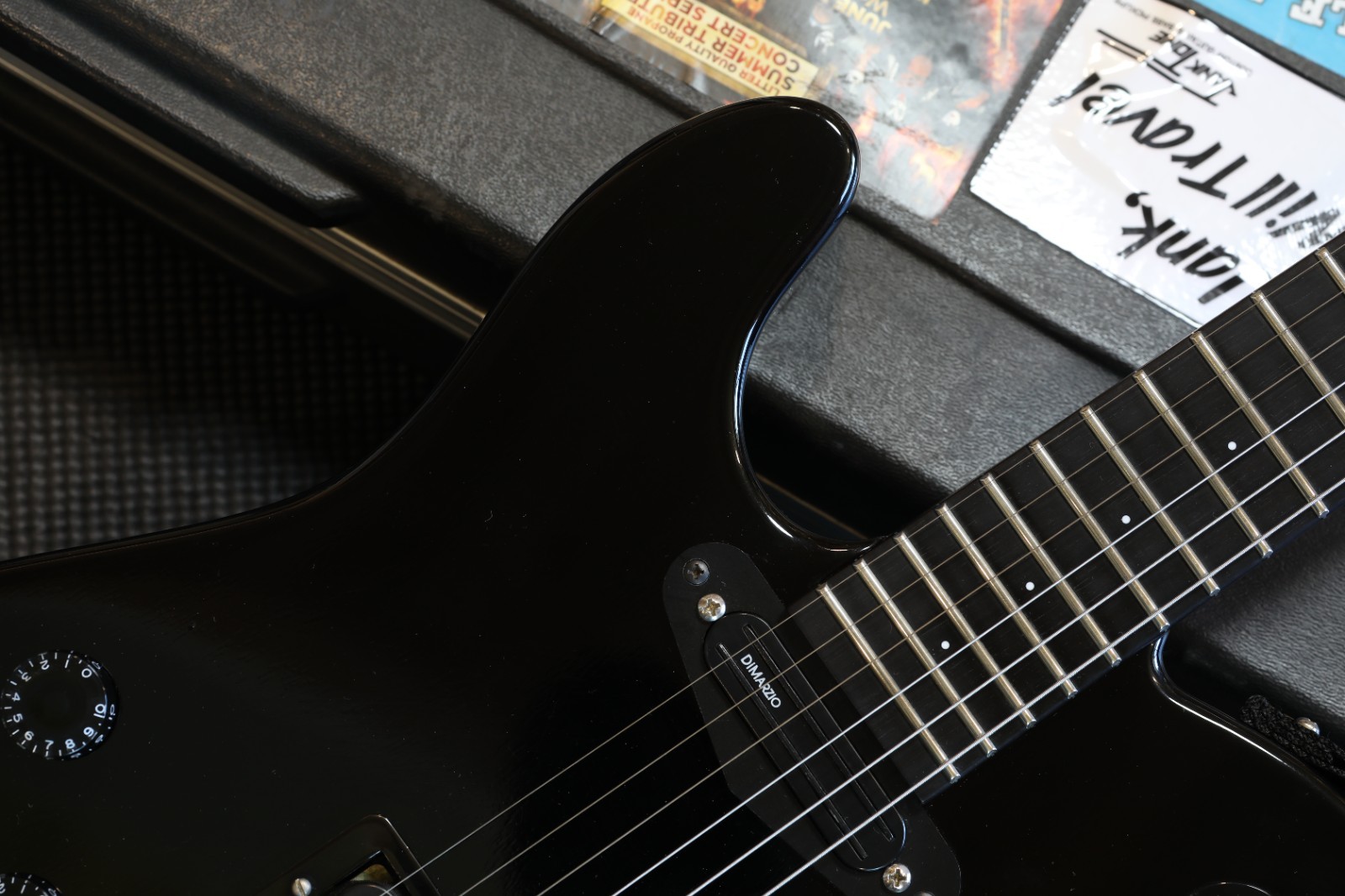 Lefty! Hollywood Performance HS D Marzio’s Electric Guitar Black Ebony + OHSC