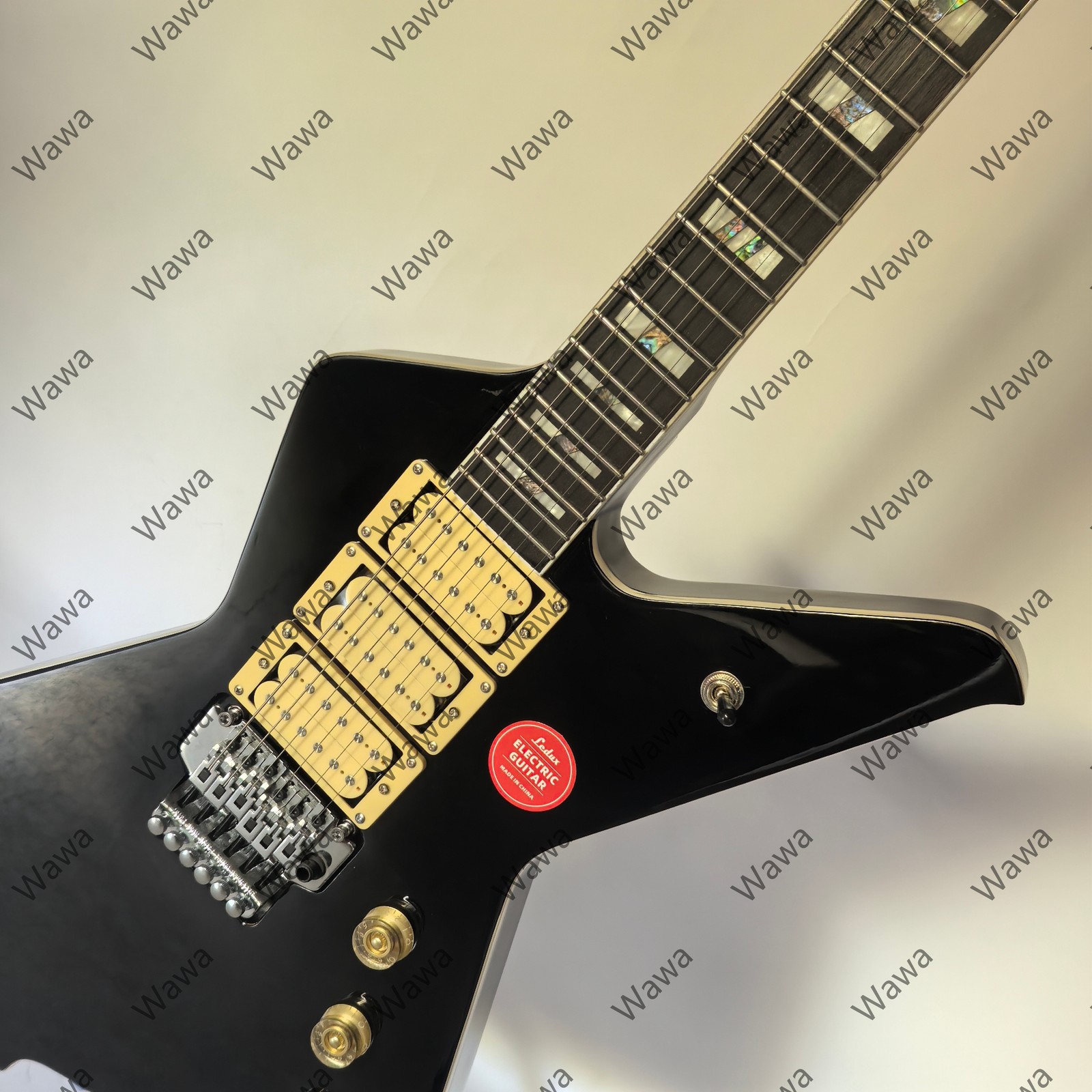 Gloss Finish Electric Guitar HHH Pickups FR Double Lock Tremolo Ebony Fretboard