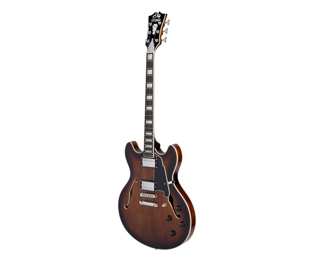 D’Angelico Guitars DAPDCBRBNS Premier DC Electric Guitar, Brown Burst w/ Gig Bag