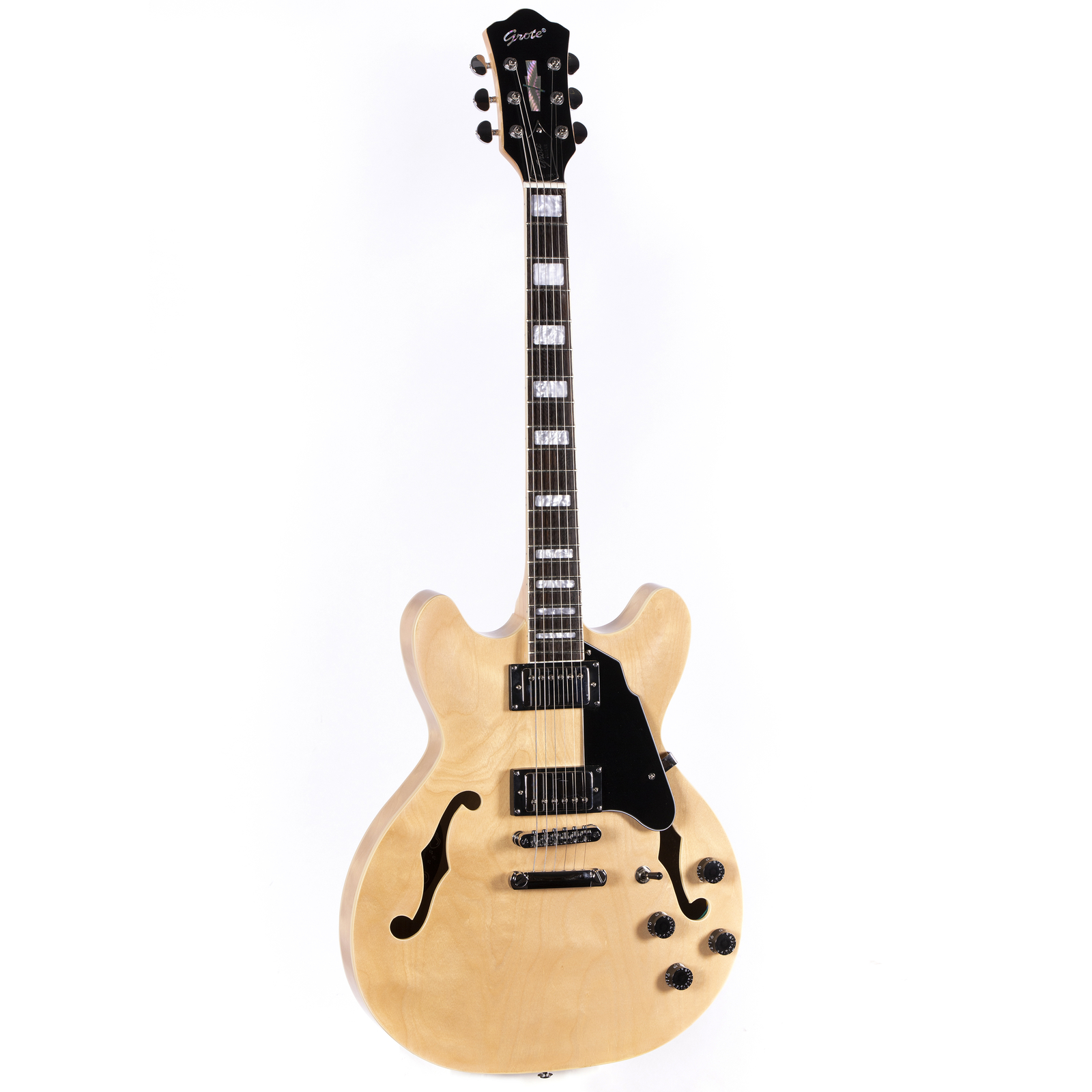 GROTE BRAND Semi-Hollow Body Electric Guitar Natural Color GRWB-NA35