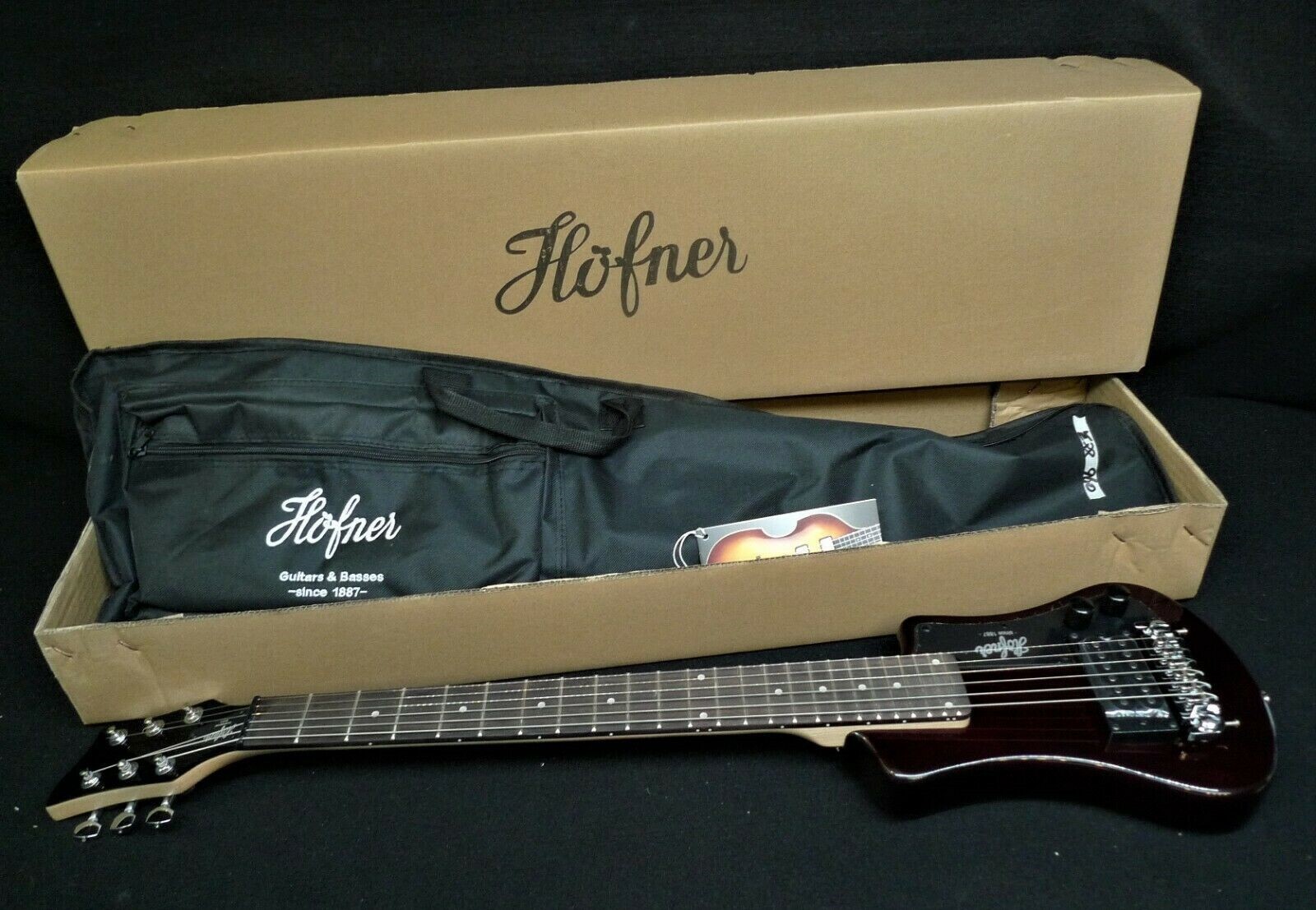HOFNER HCT-SH-RB SHORTY TRAVEL Electric Guitar ROOT BEER COLOR with Gig Bag