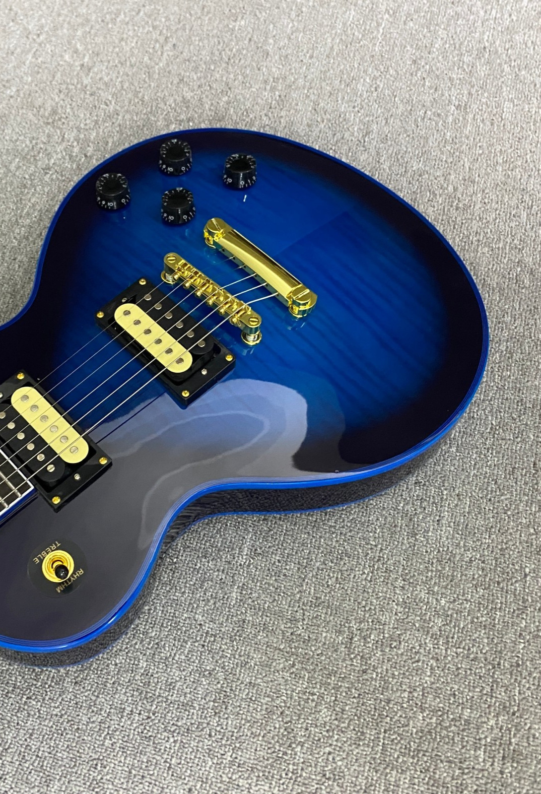 On Sale Sapphire Burst Flame maple veneer Electric Guitar Solid Mahogany Body
