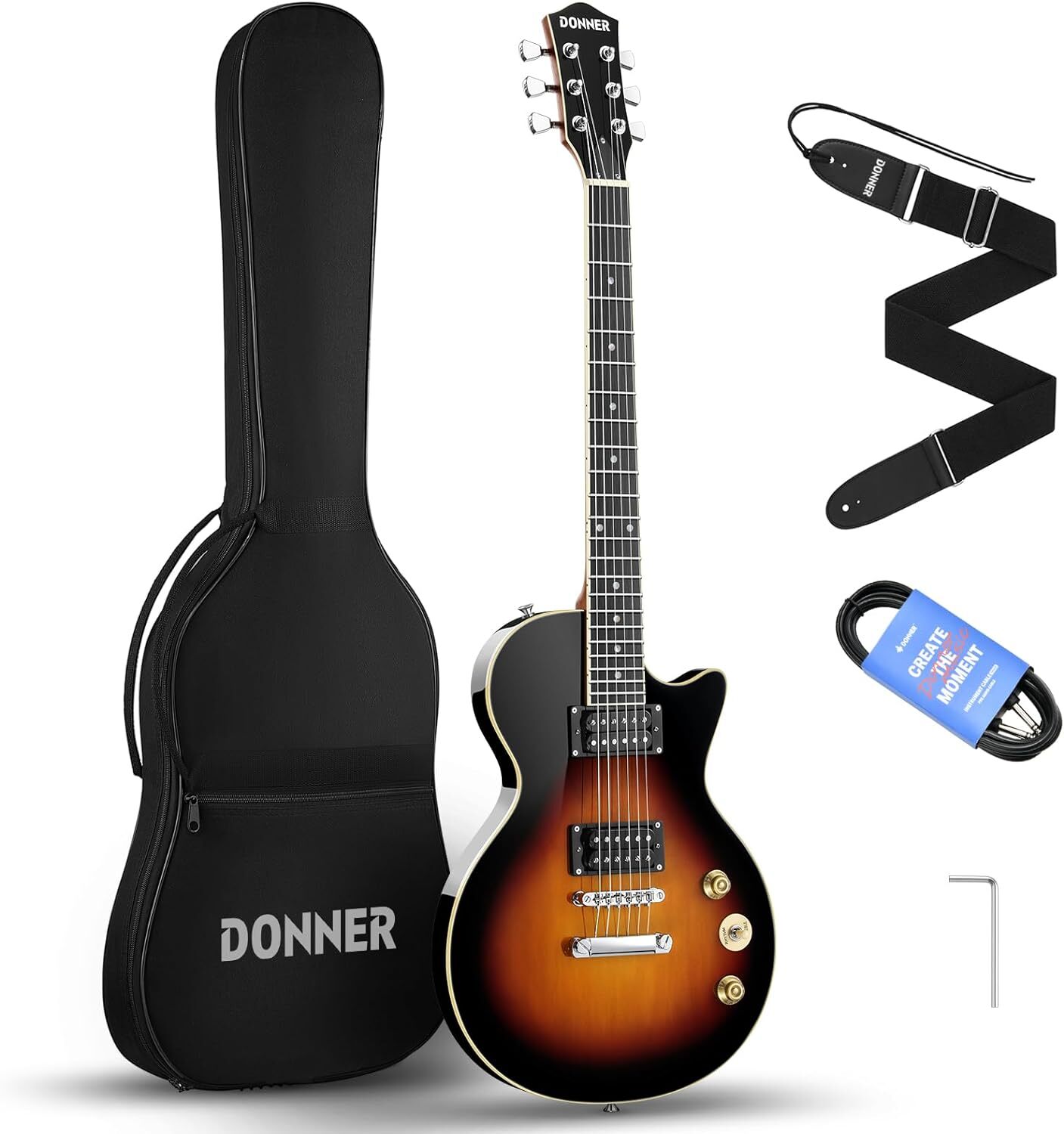 🎸 Donner DLP-124 Electric Guitar Classic Humbucker H-H Pickups With Gig Bag