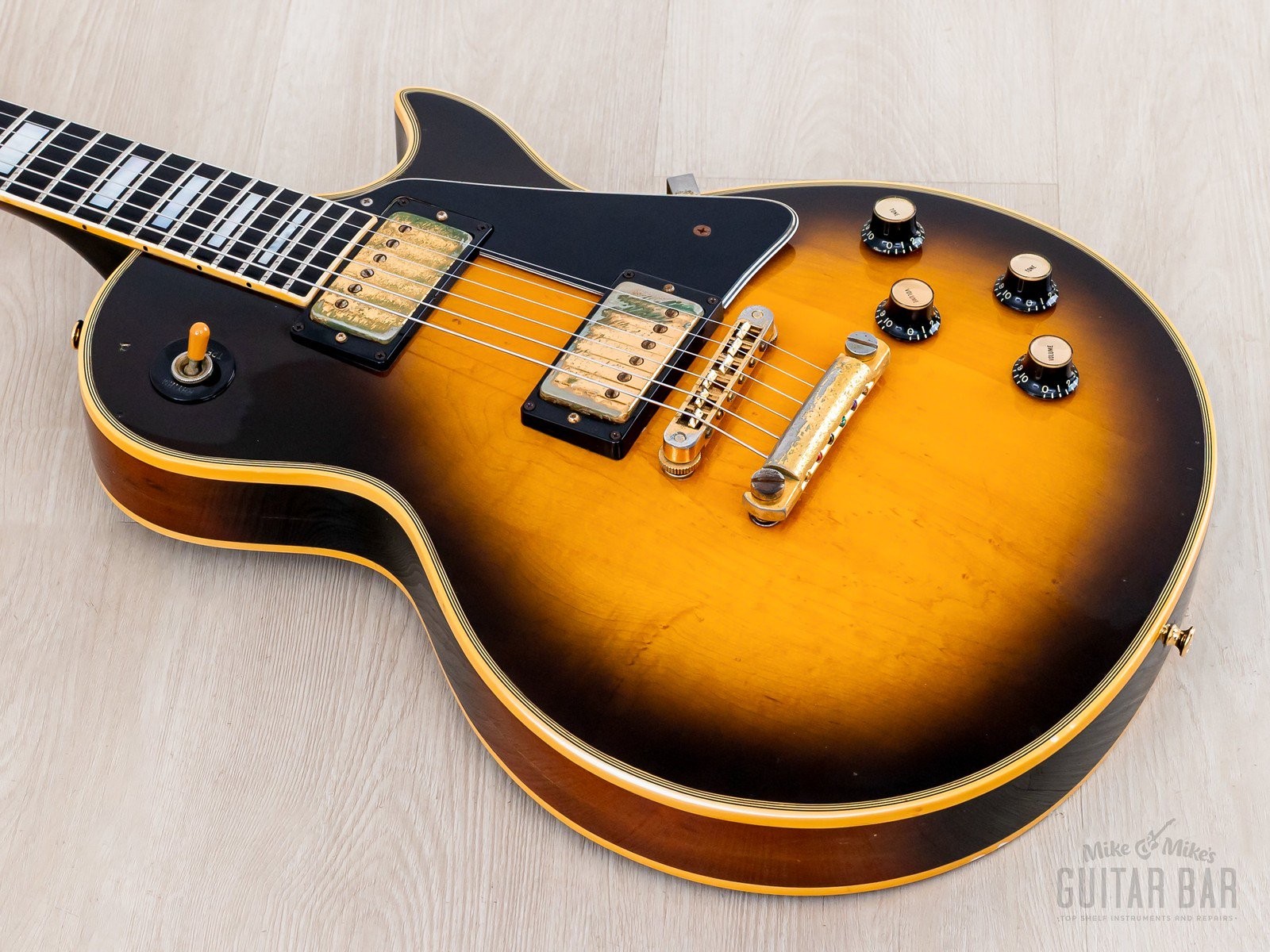 1976 Gibson Les Paul Custom Vintage Guitar Tobacco Sunburst w/ T Tops, Case