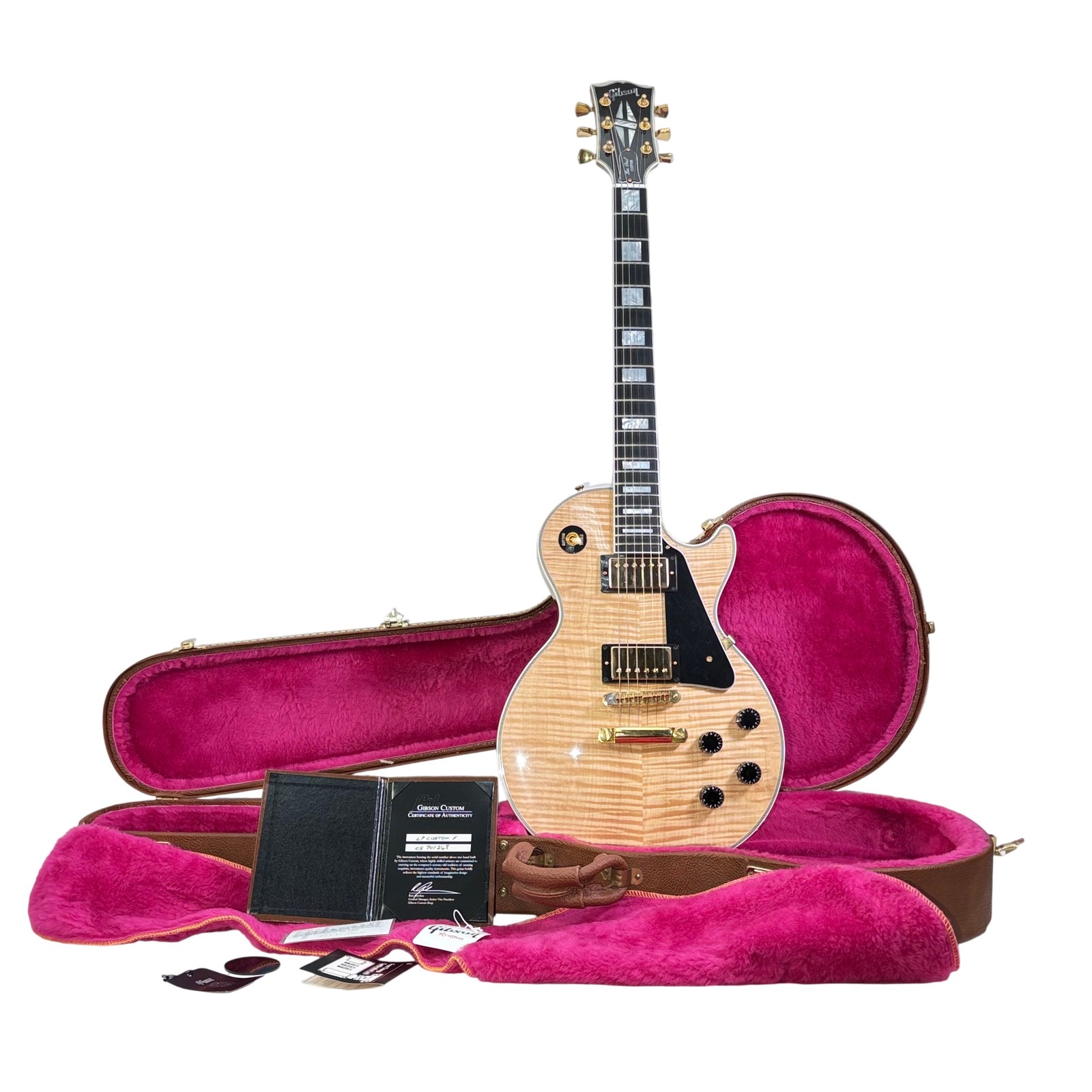Gibson LP Custom F 6-String RH Electric Guitar – Natural Maple Flame Top