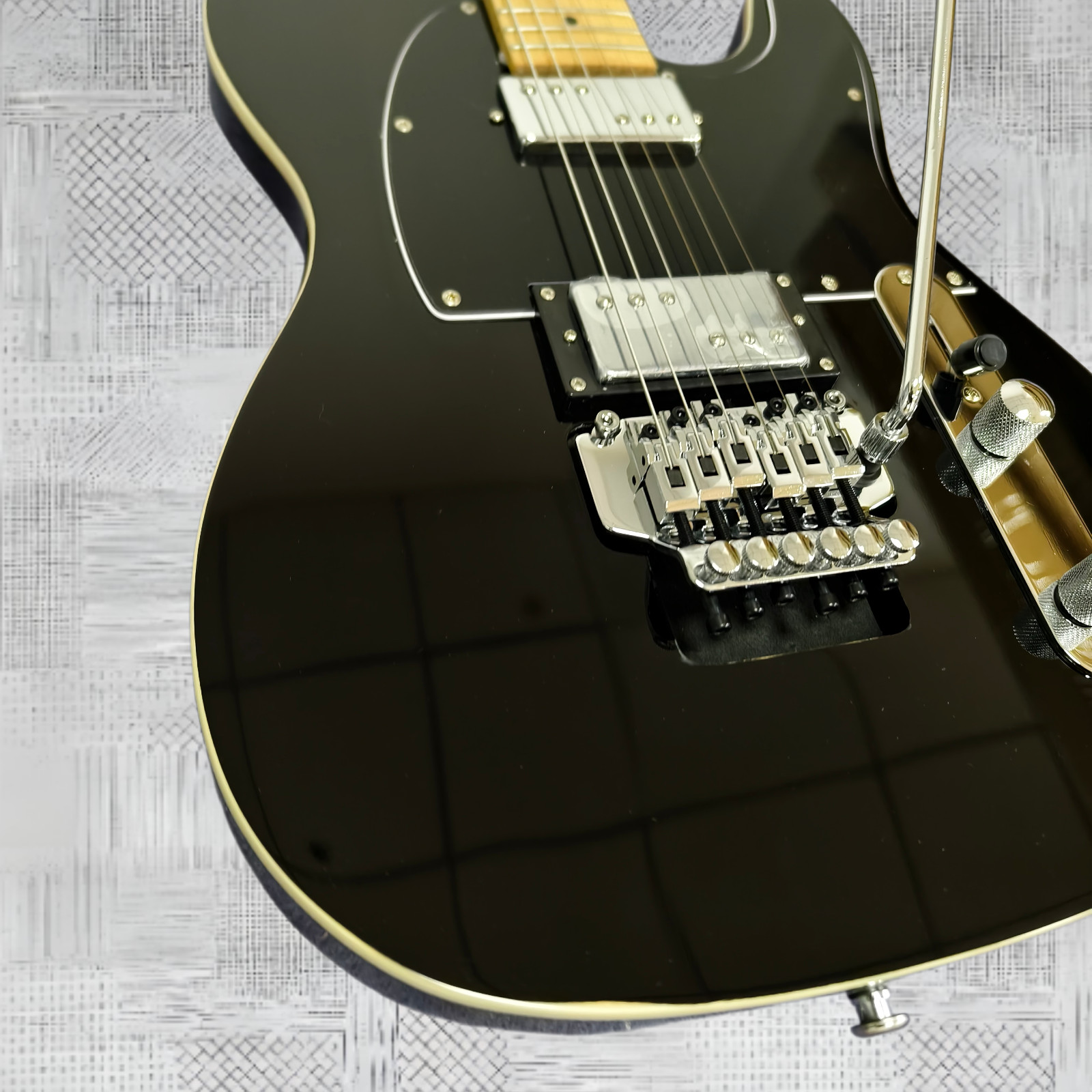 Ship US TL Electric Guitar – Black Finish Maple Fingerboard Alder body