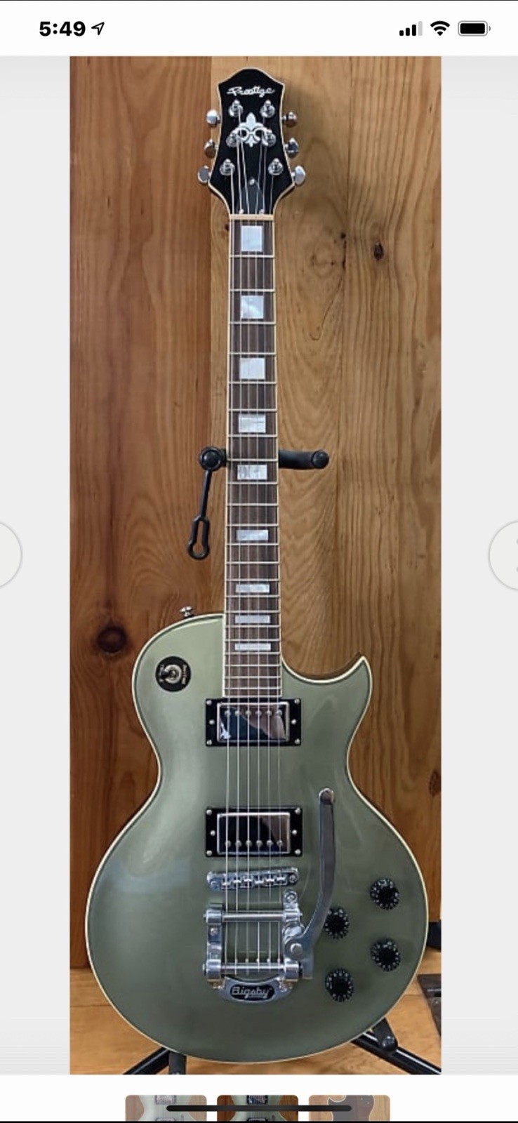 Prestige L. P. Style Electric Guitar 2016 W/Case Plus U S Bigsby Tremolo, Mint