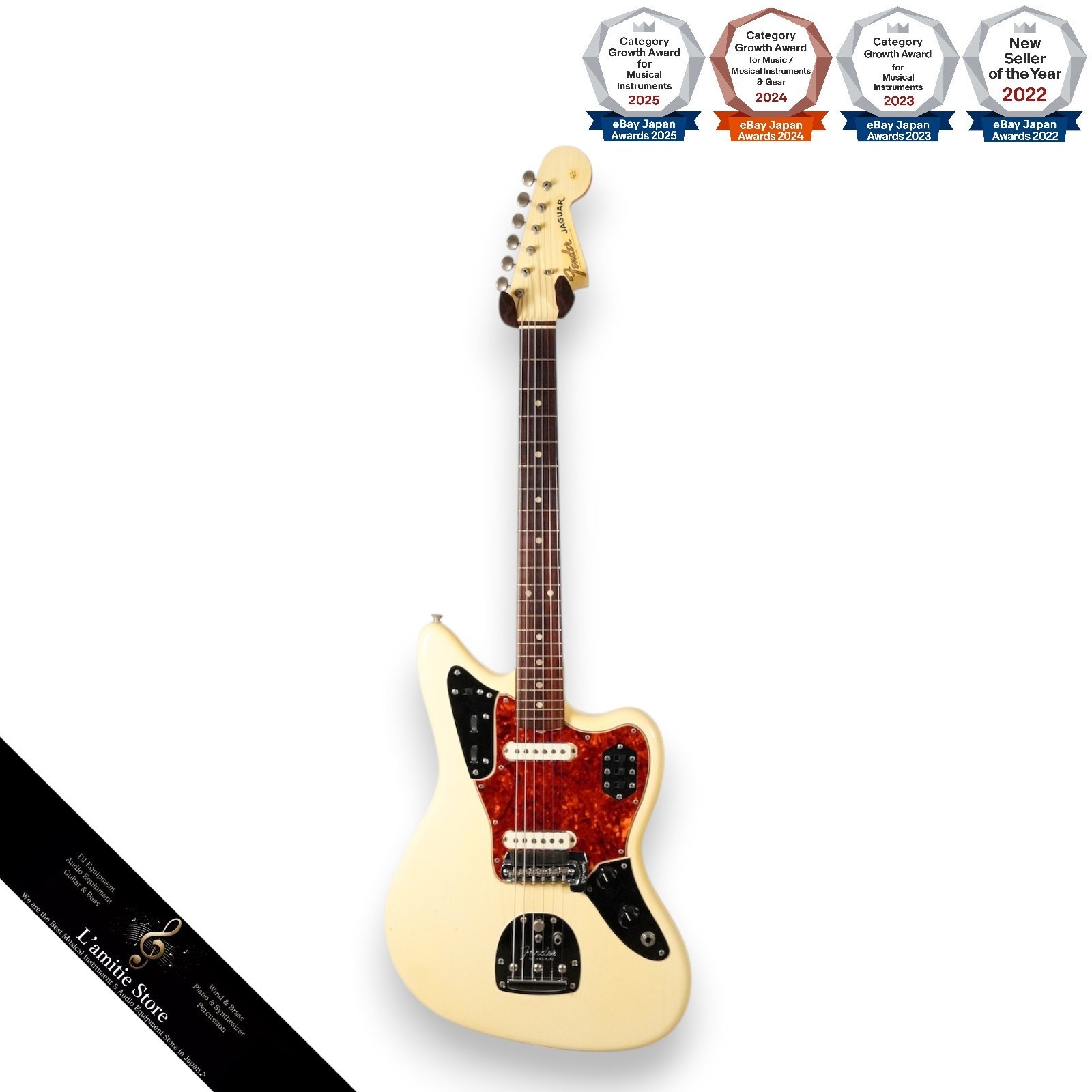 Fender Jaguar 1965 Olympic White Electric Guitar 3.83kg Collectible