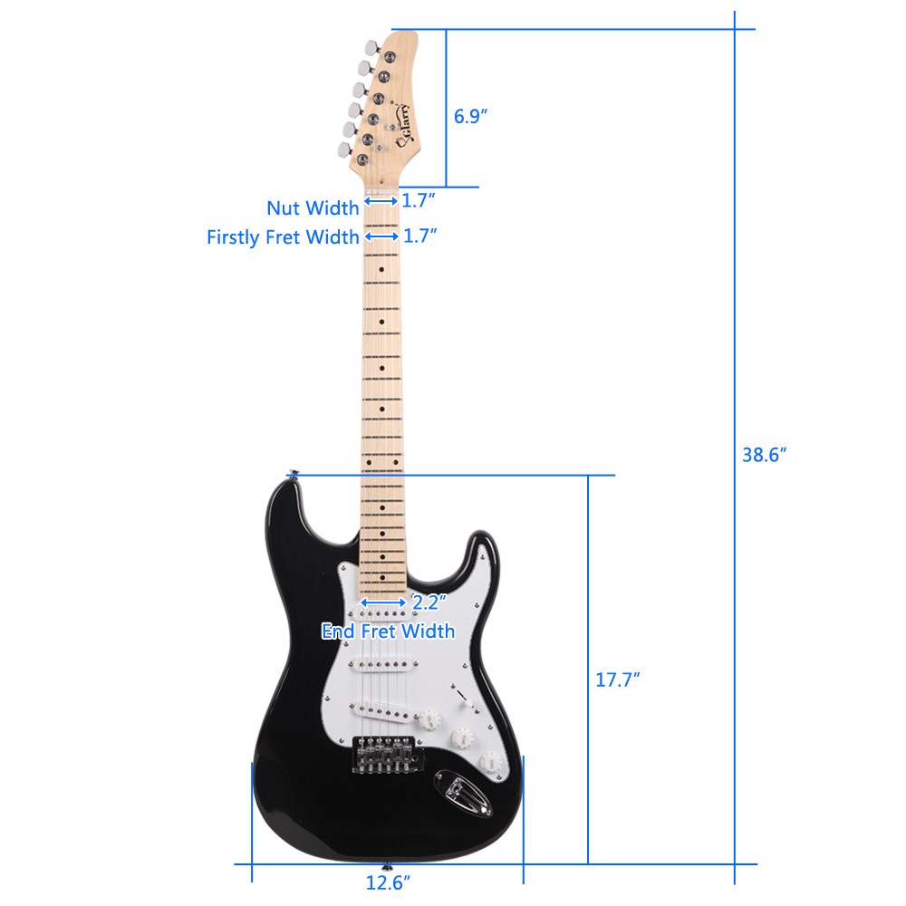 Glarry 39″ GST Electric Guitar with Bag School Band