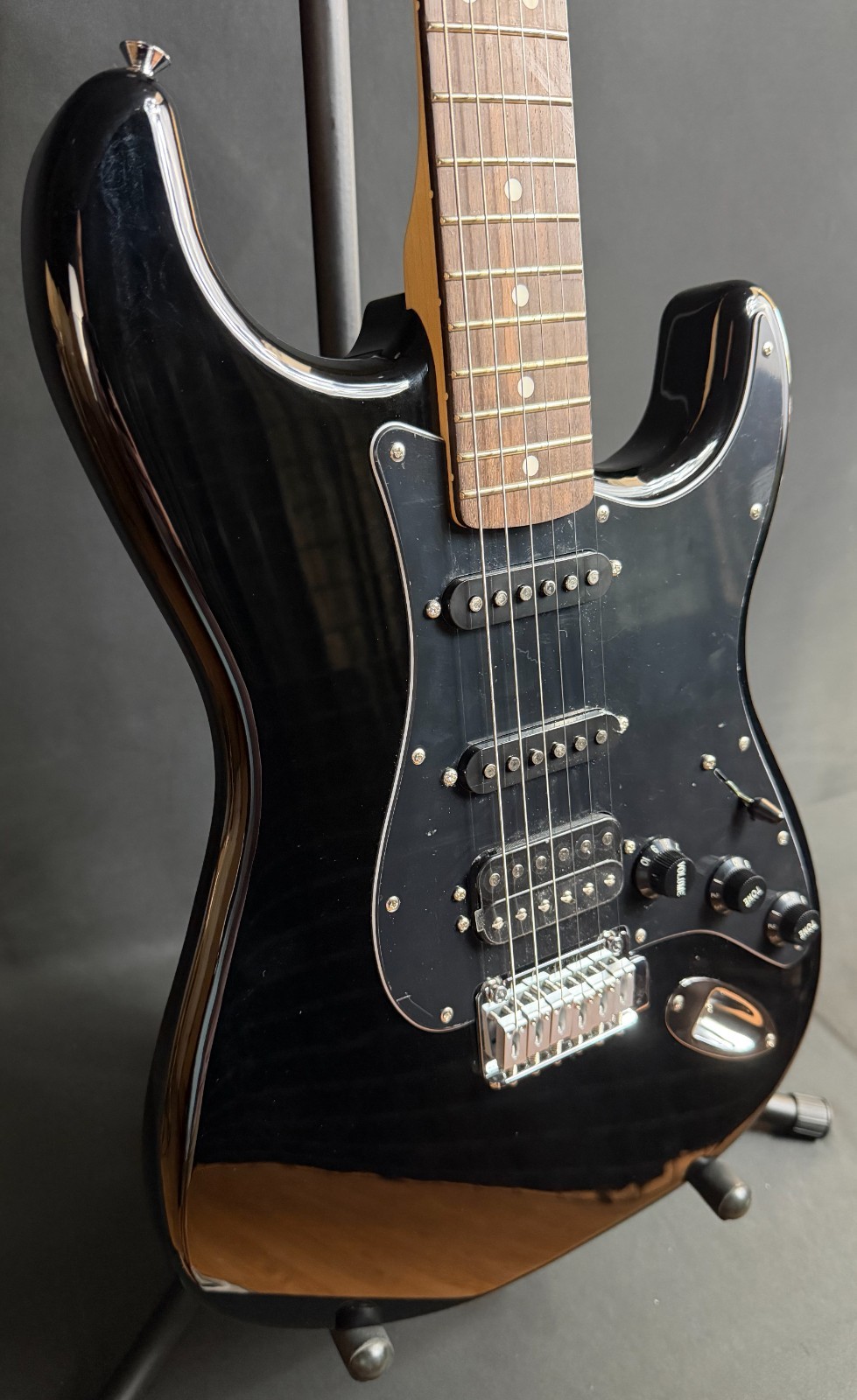 Fender Standard Stratocaster HSS Electric Guitar Gloss Black Finish (386)