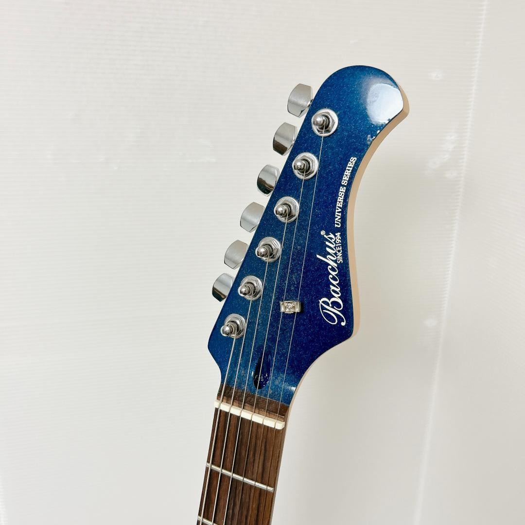 BACCHUS Mustang Electric Guitar Navy Blue Excellent Condition with Arm