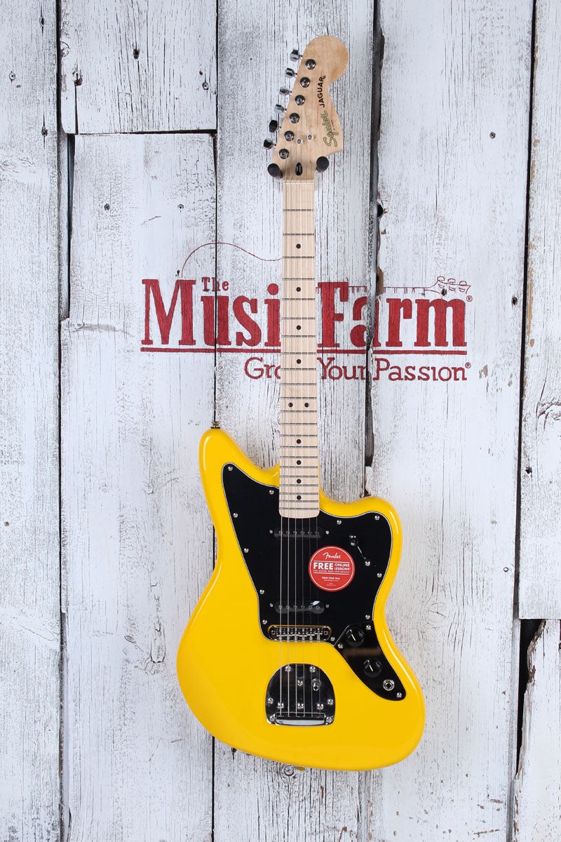 Fender Squier FSR Affinity Jaguar Electric Guitar Graffiti Yellow Finish