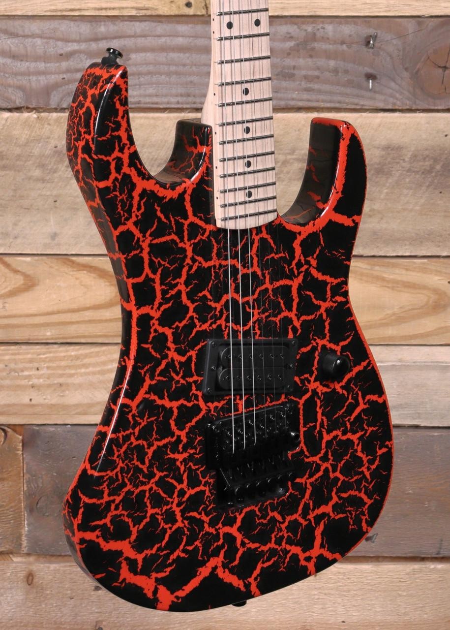 BC Rich Gunslinger Retro II Electric Guitar Red Crackle w/ Floyd Rose