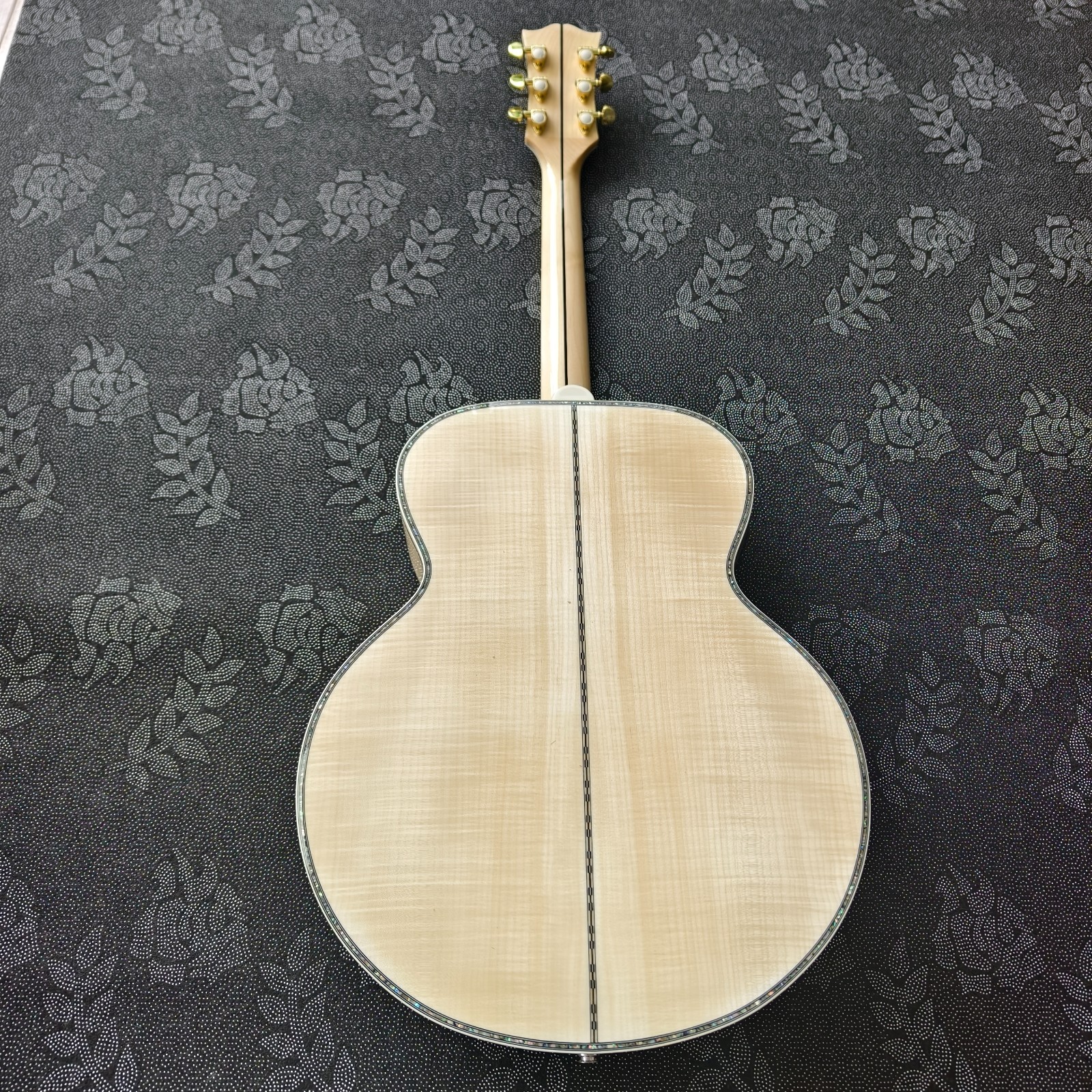 Ship US SJ-200 Vine Jumbo Acoustic Electric Guitar Solid Spruce Top Natural Fin