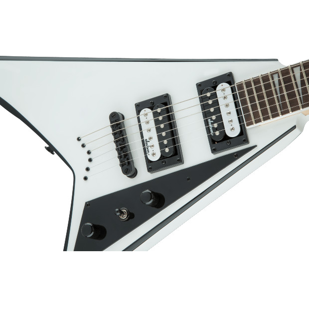 Jackson JS Series Rhoads JS32T, Amaranth Fingerboard, White with Black Bevels