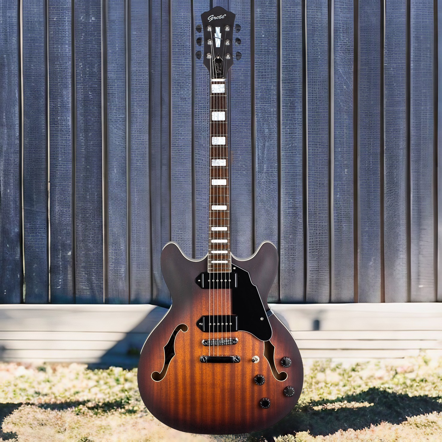 335 Style Semi-Hollow Body Matte Finished P90 Pickups Electric Guitar