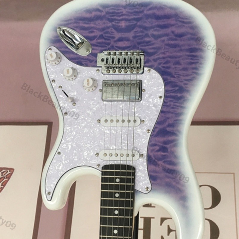 Solid Body Electric Guitar Quilted Maple Top Veneer Basswood Body Free Shipping