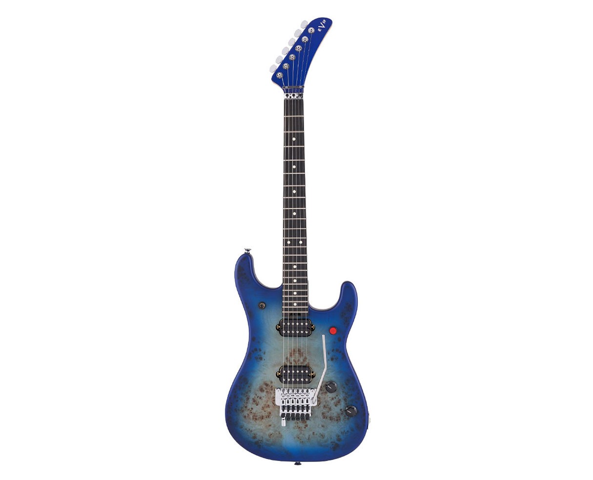 EVH 5150 Series Deluxe Poplar Burl Electric Guitar – Aqua Burst w/ Ebony FB