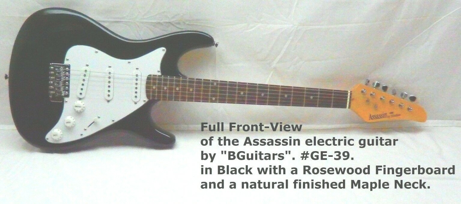 Assassin electric guitar, USED GE39 BGuitars, with NEW MBTEGCW1 Hard Shell CASE