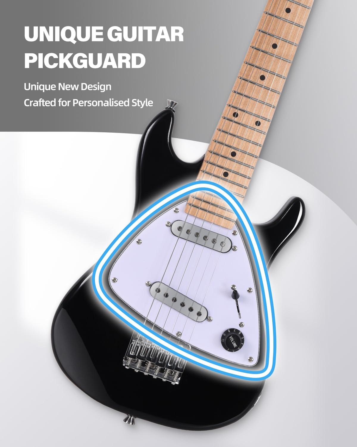 Winzz 30 Inch Kids Electric Guitar Beginner Kit, Junior 1/4 30 inches, black