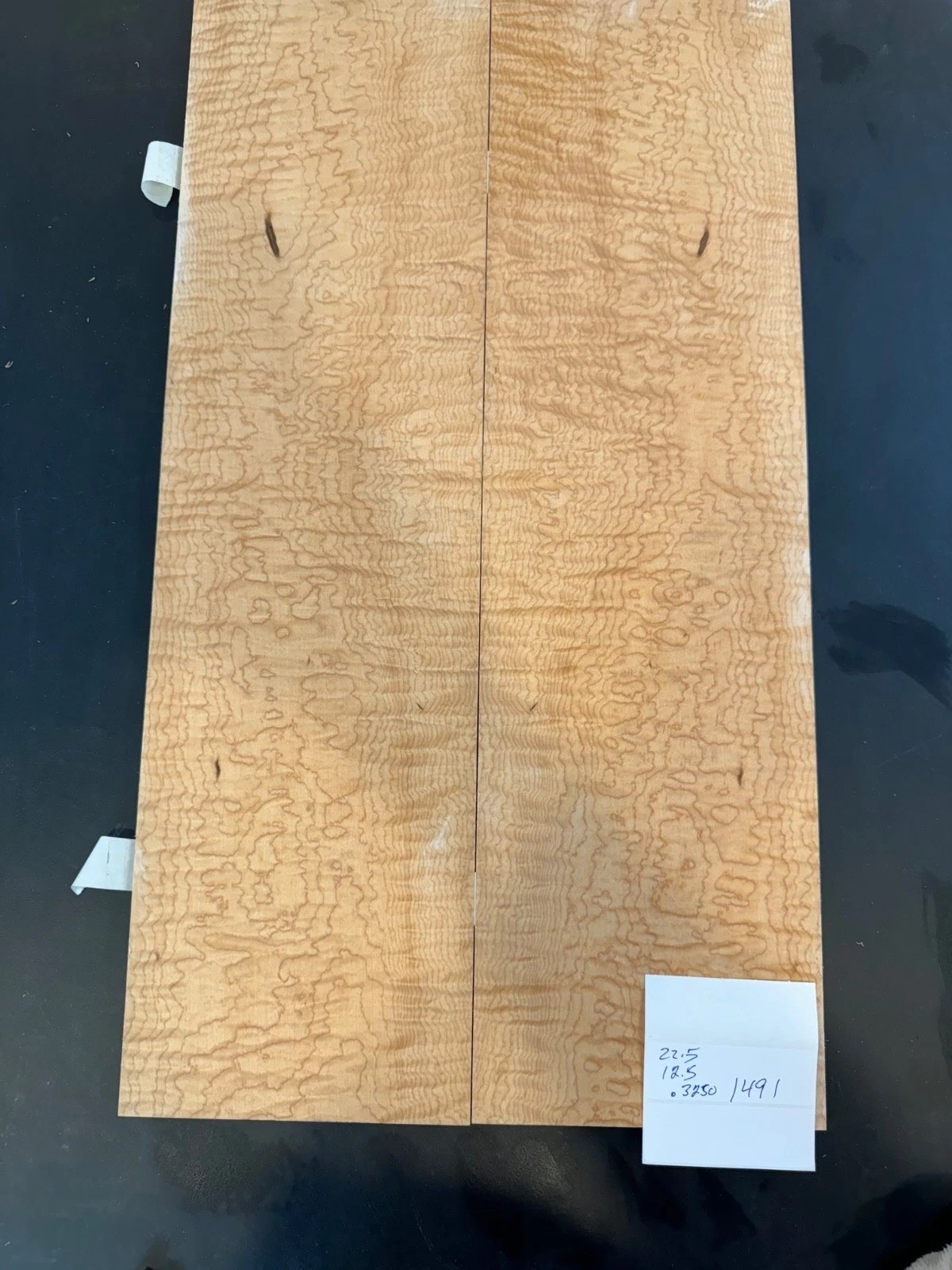 GUITAR TOP LUTHIER WOOD /QUILTED MAPLE 22.5LX12.5X.3250″ #1491