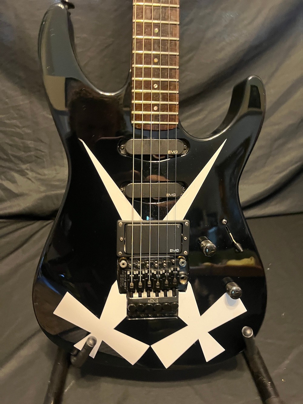 1989 Vintage ESP M-1 Guitar in Black-H/S/S EMG’s Chris DeGarmo Look W/OHSC