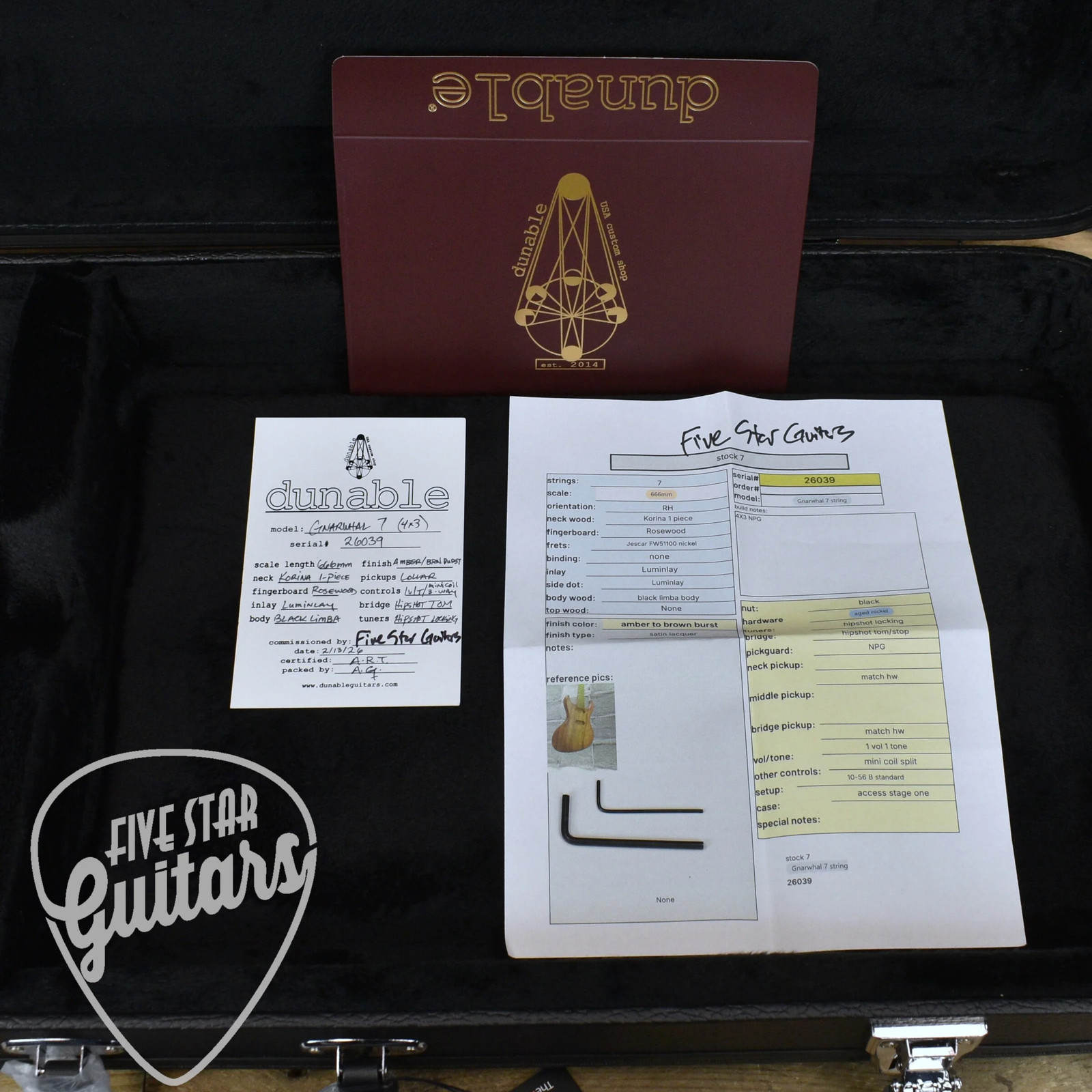 Dunable Gnarwhal 7 – Amber to Brown Burst with Hardshell Case