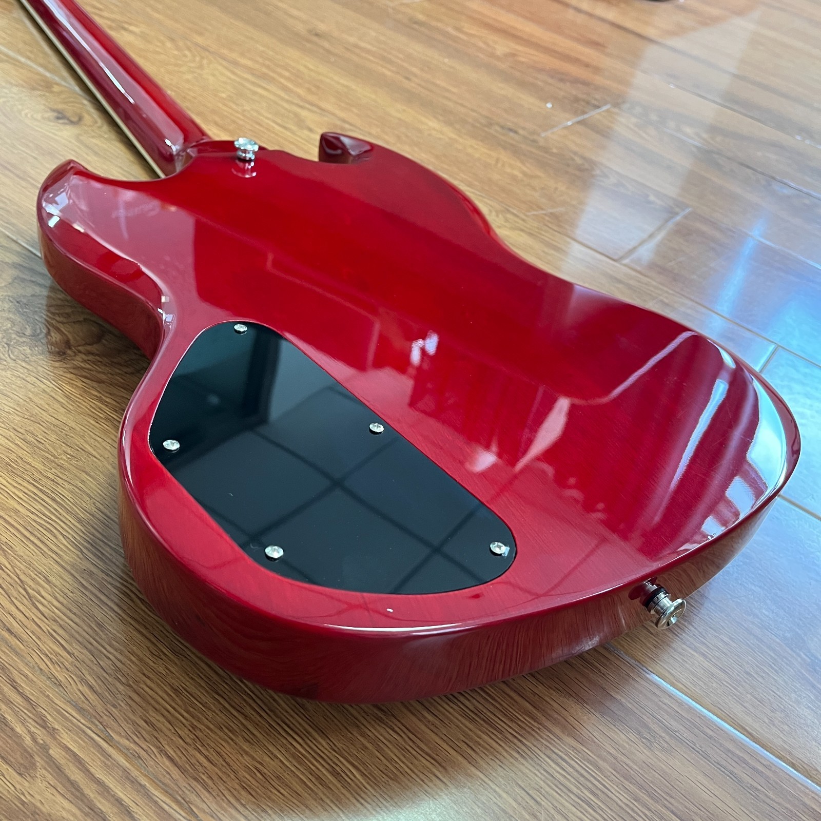Custom Red SG Style Electric Guitar Rosewood Fingerboard Chrome Part
