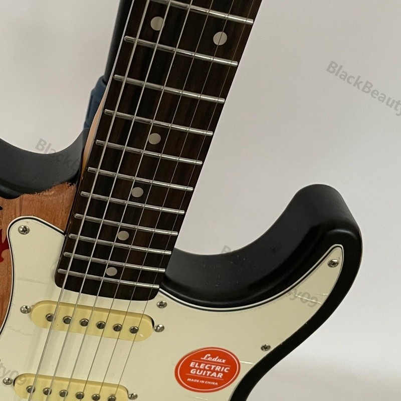 Heavy Aged Custom Electric Guitar Bone Nut Stainless Rounded Fret Alder Body