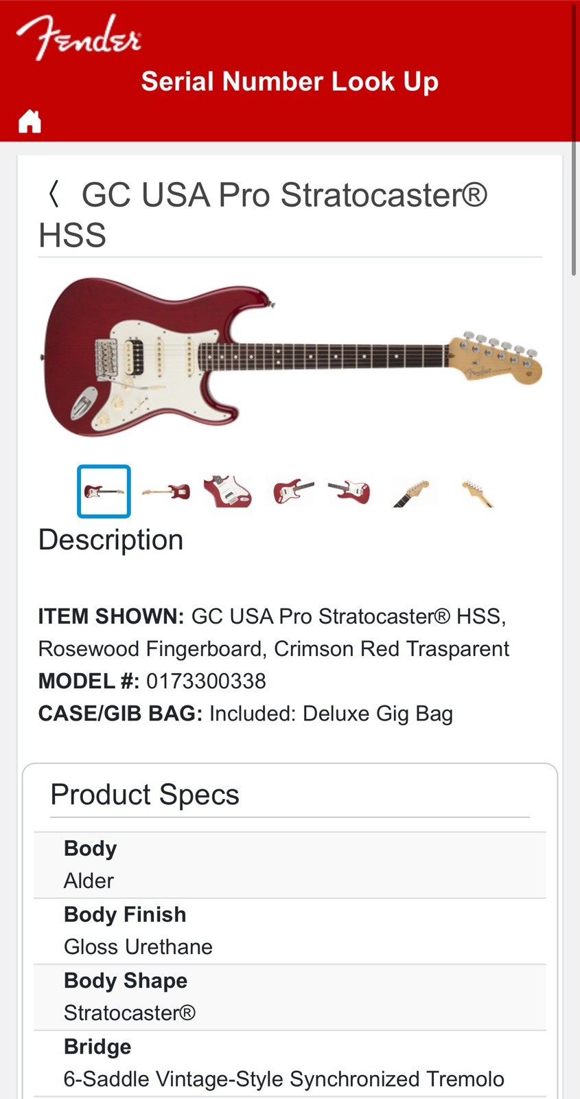 USA Fender Professional HSS S-1 American Stratocaster Schaller Locking Red Strat