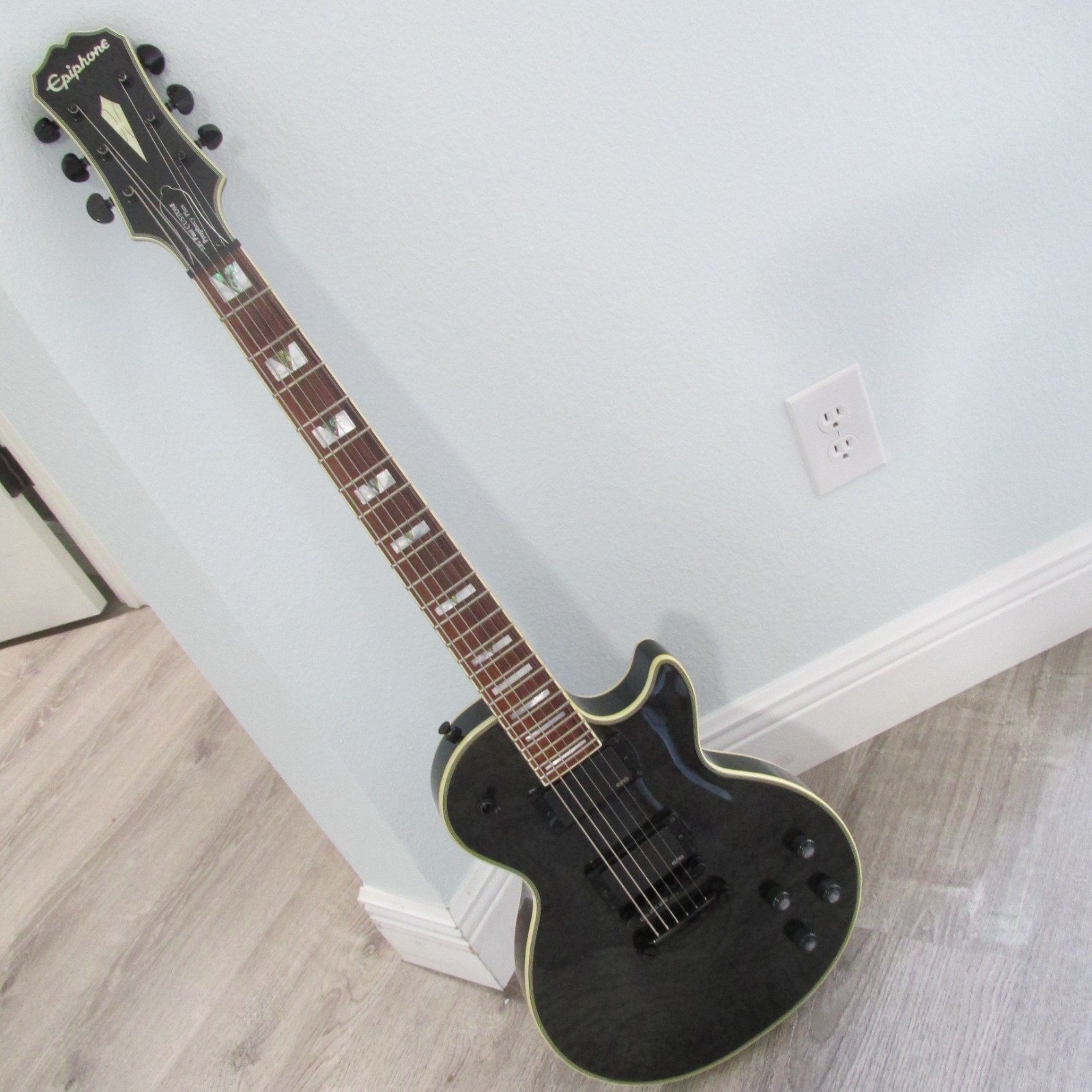 Les Paul Custom Prophecy Plus Epiphone Shop Original Case Black/Green