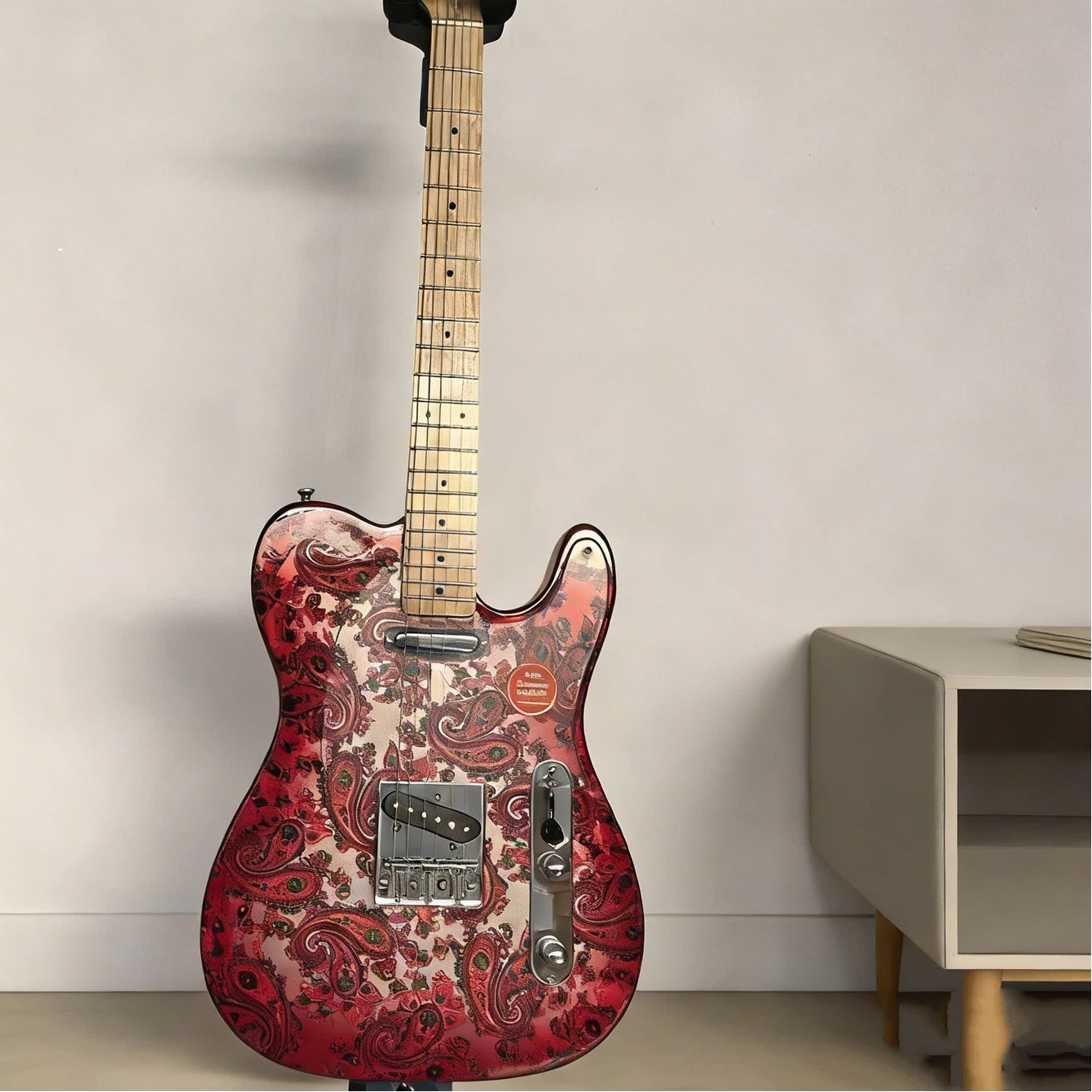 Red Paisley TL Electric Guitar Maple Fretboard&Neck SS Pickups Fixed Bridge