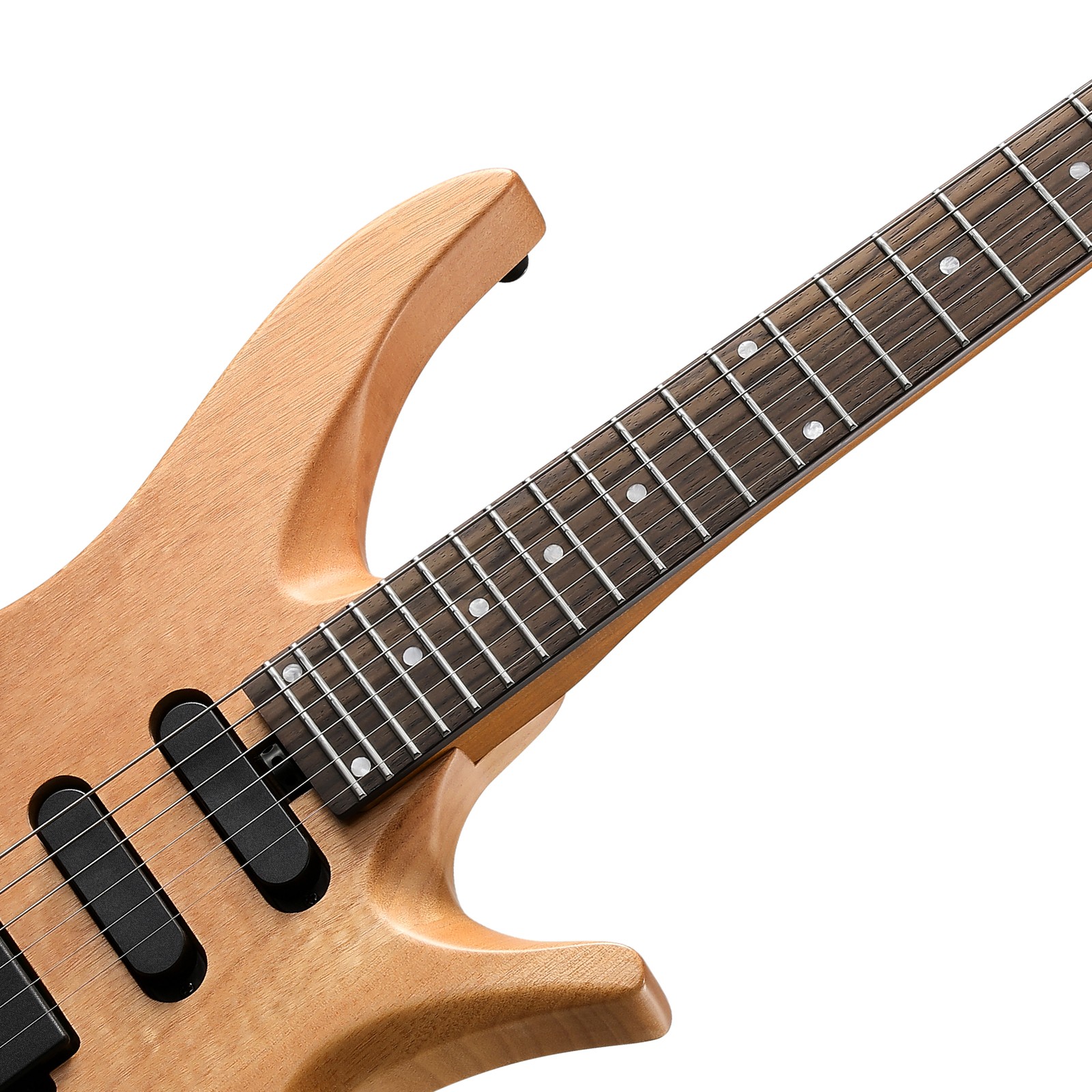 🎸 Donner HLX-500 Headless Electric Guitar HSS Pickups + Gig Bag Strap | Natural