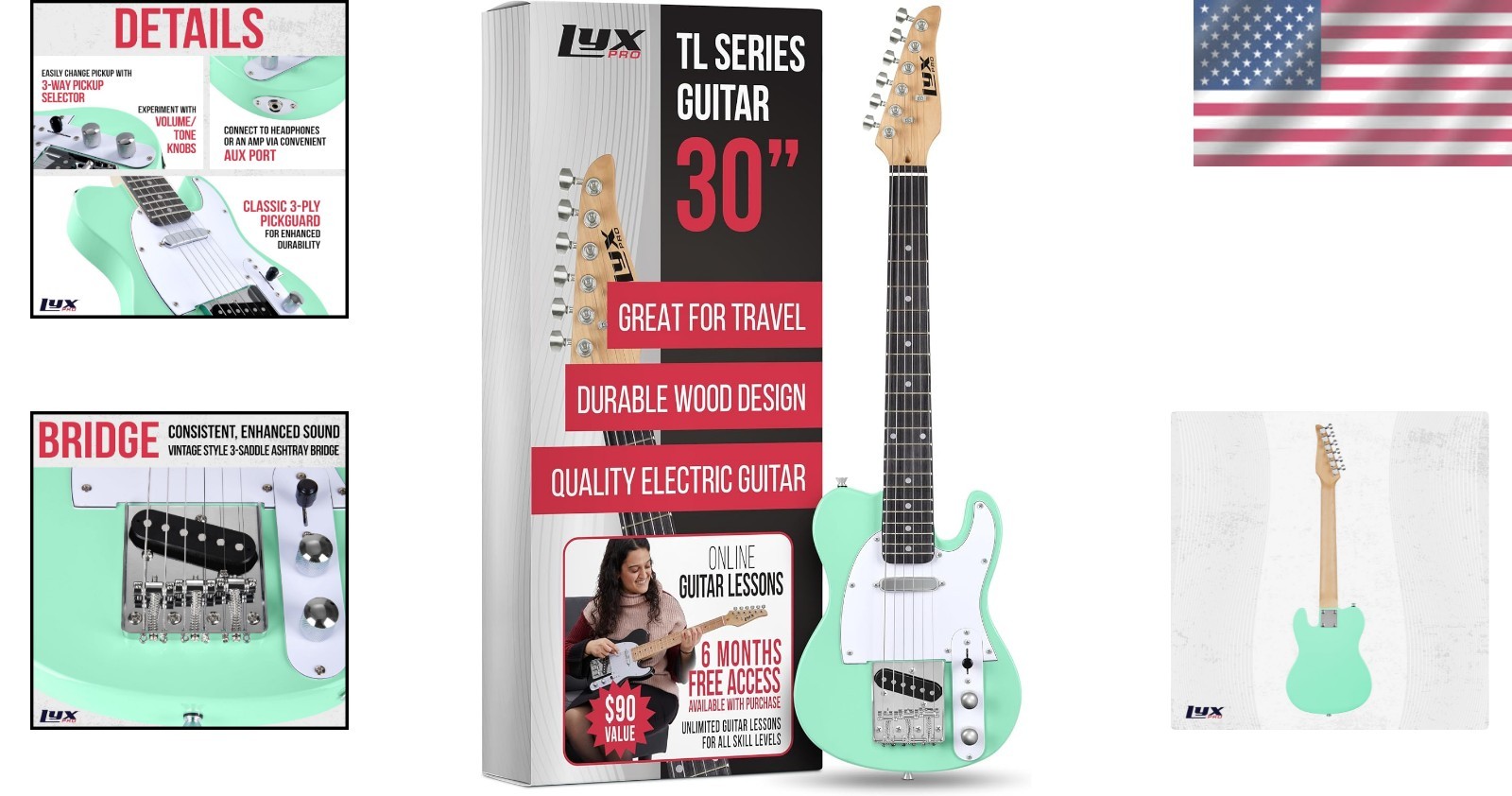 Full-Size 30” Electric Guitar – Paulownia Wood, Effortless Sound Control