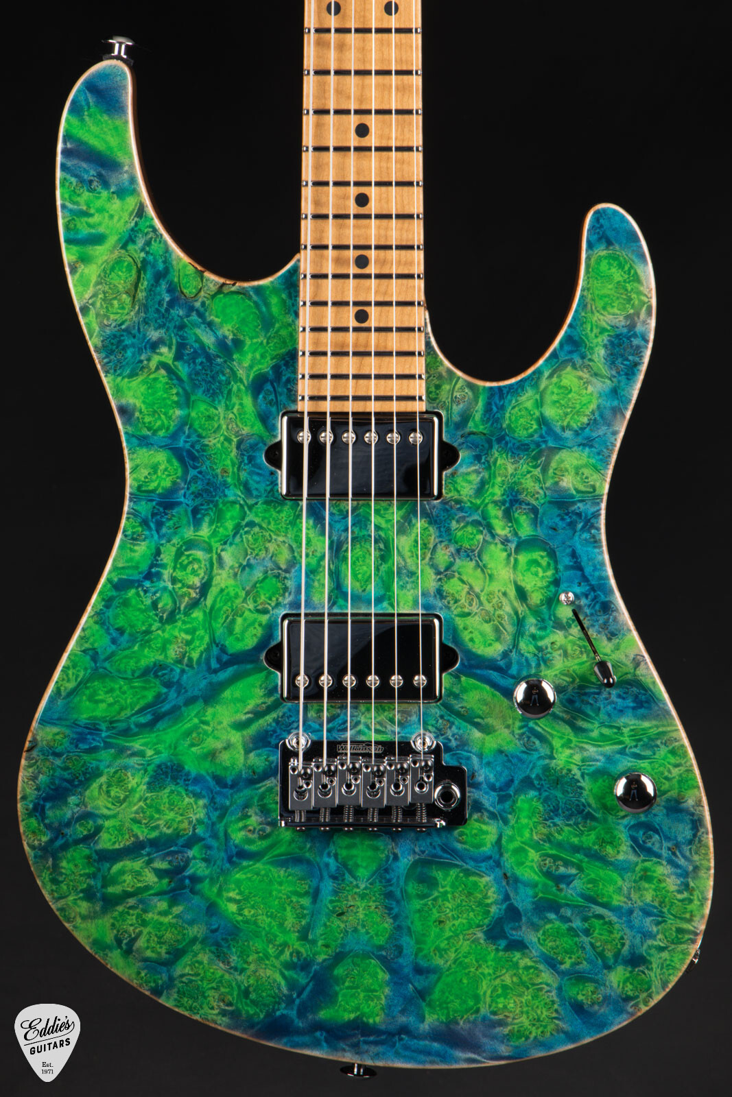 Suhr Modern Roasted Burl Maple – Trans Algae#88349
