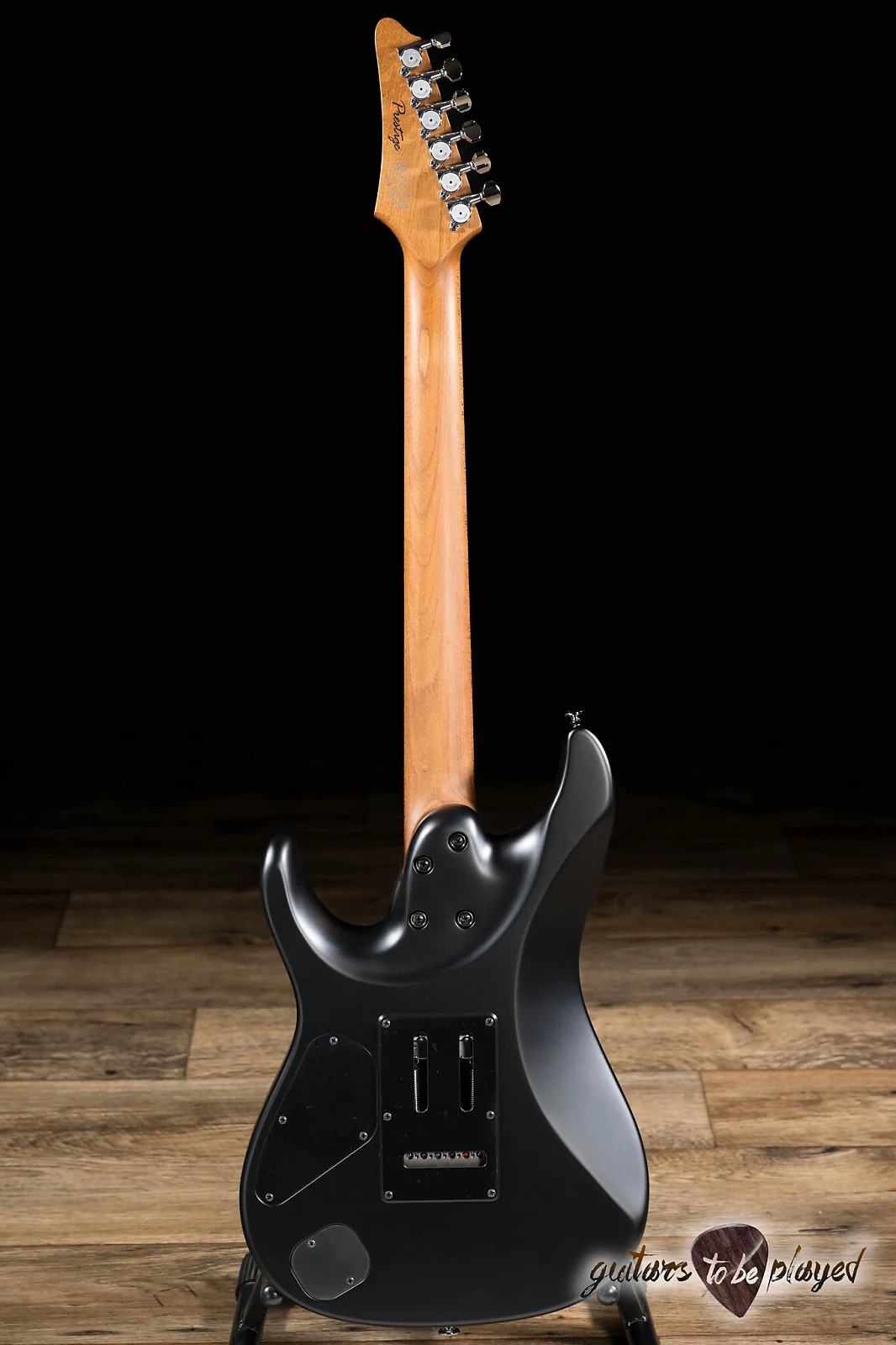Ibanez AZ2402 Prestige HH Roasted Maple Neck Guitar w/ Case – Black Flat