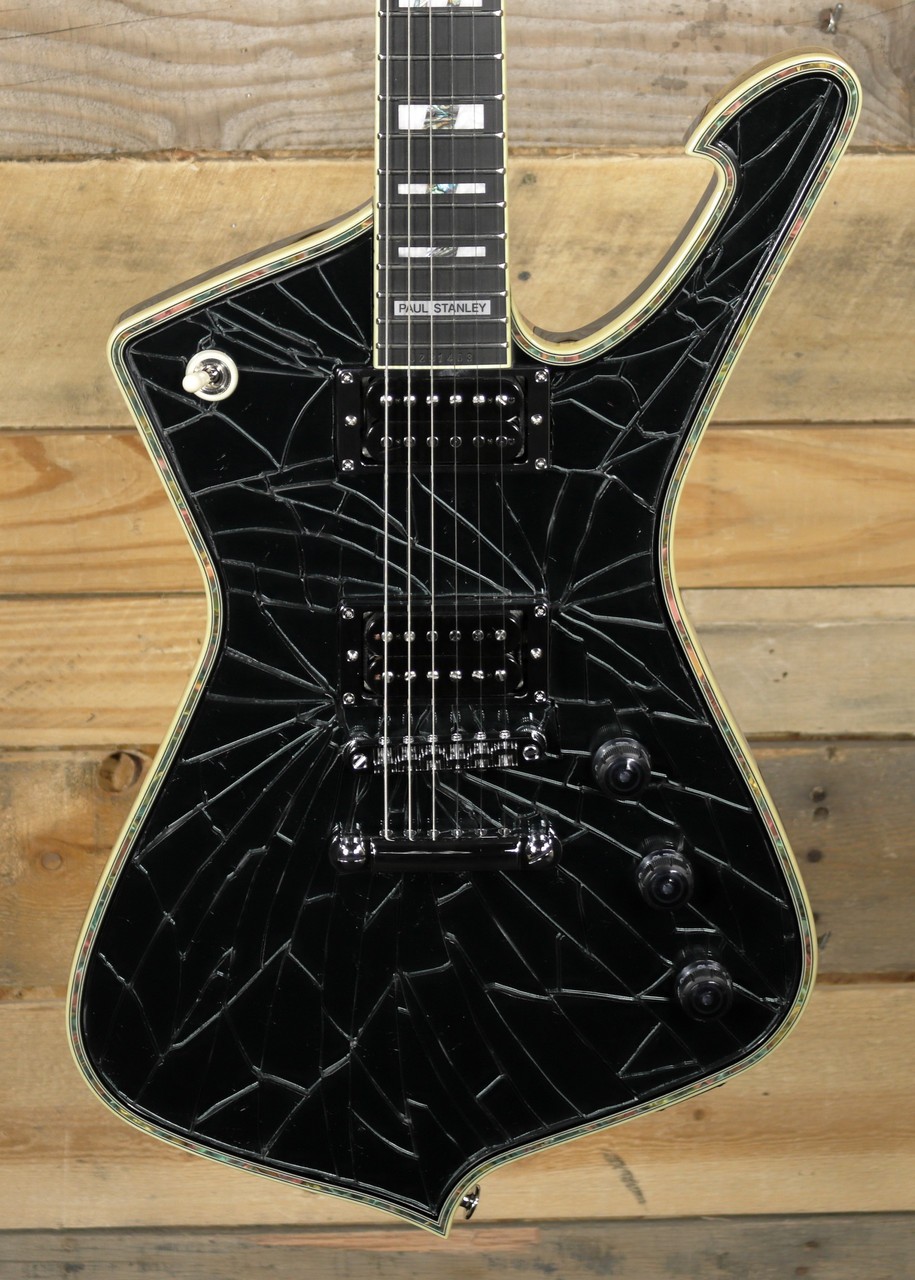 Ibanez Paul Stanley Signature PS3CM Electric Guitar Black Cracked Mirror w/ Cas