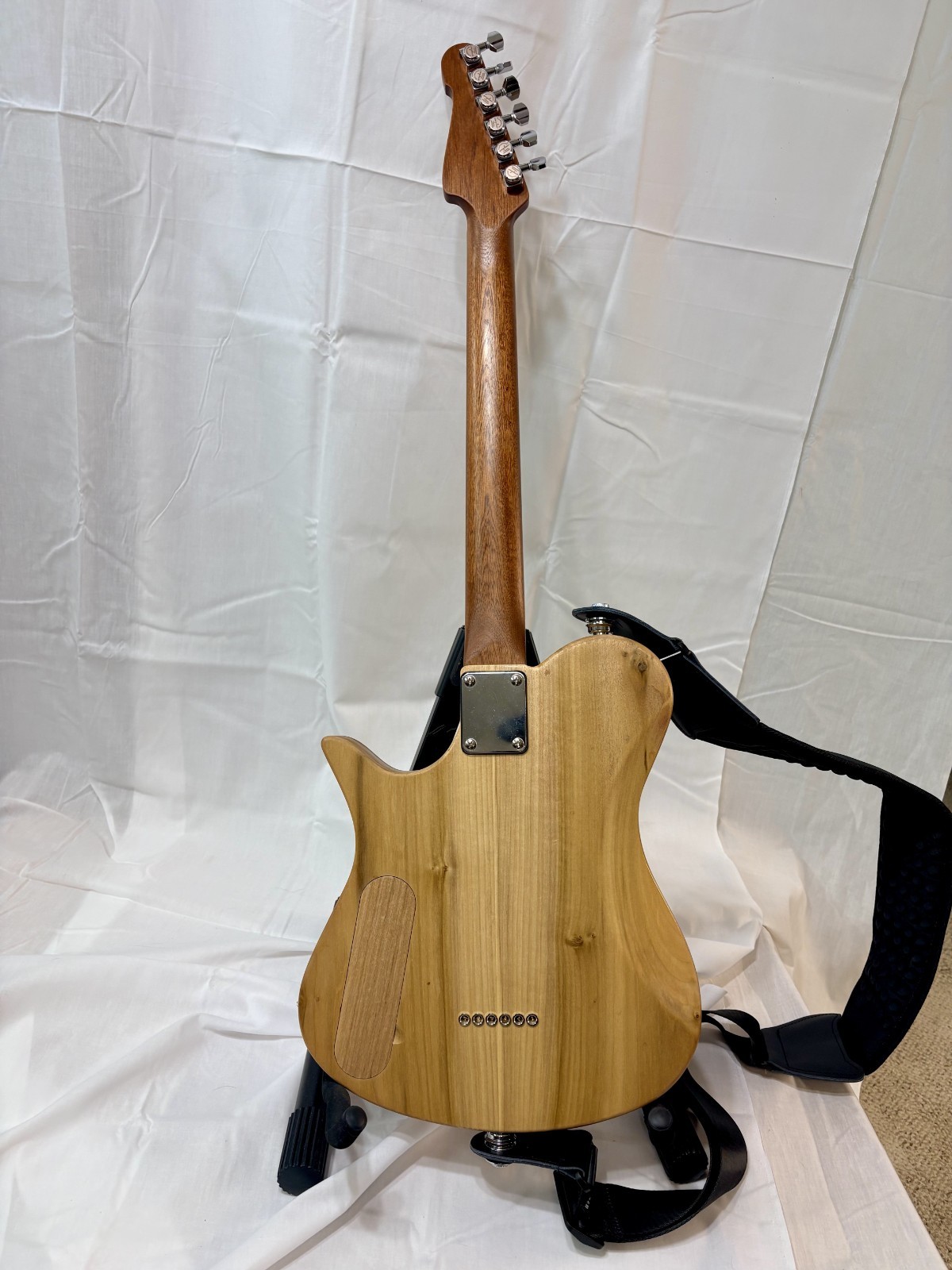 New red electric guitar with hard case, luthier made